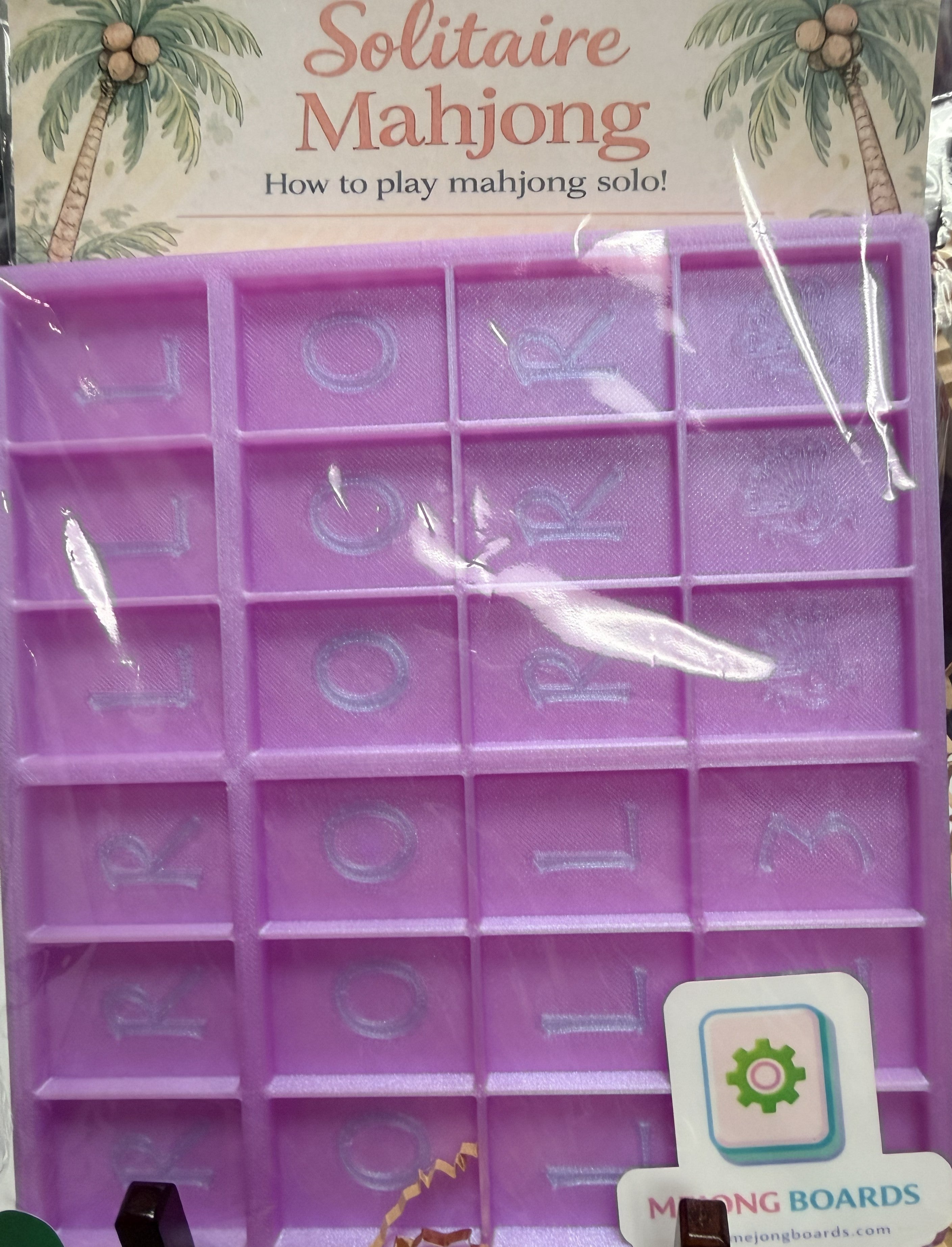 Mejong Boards - Peony w/ Lavendar Square Edge Style