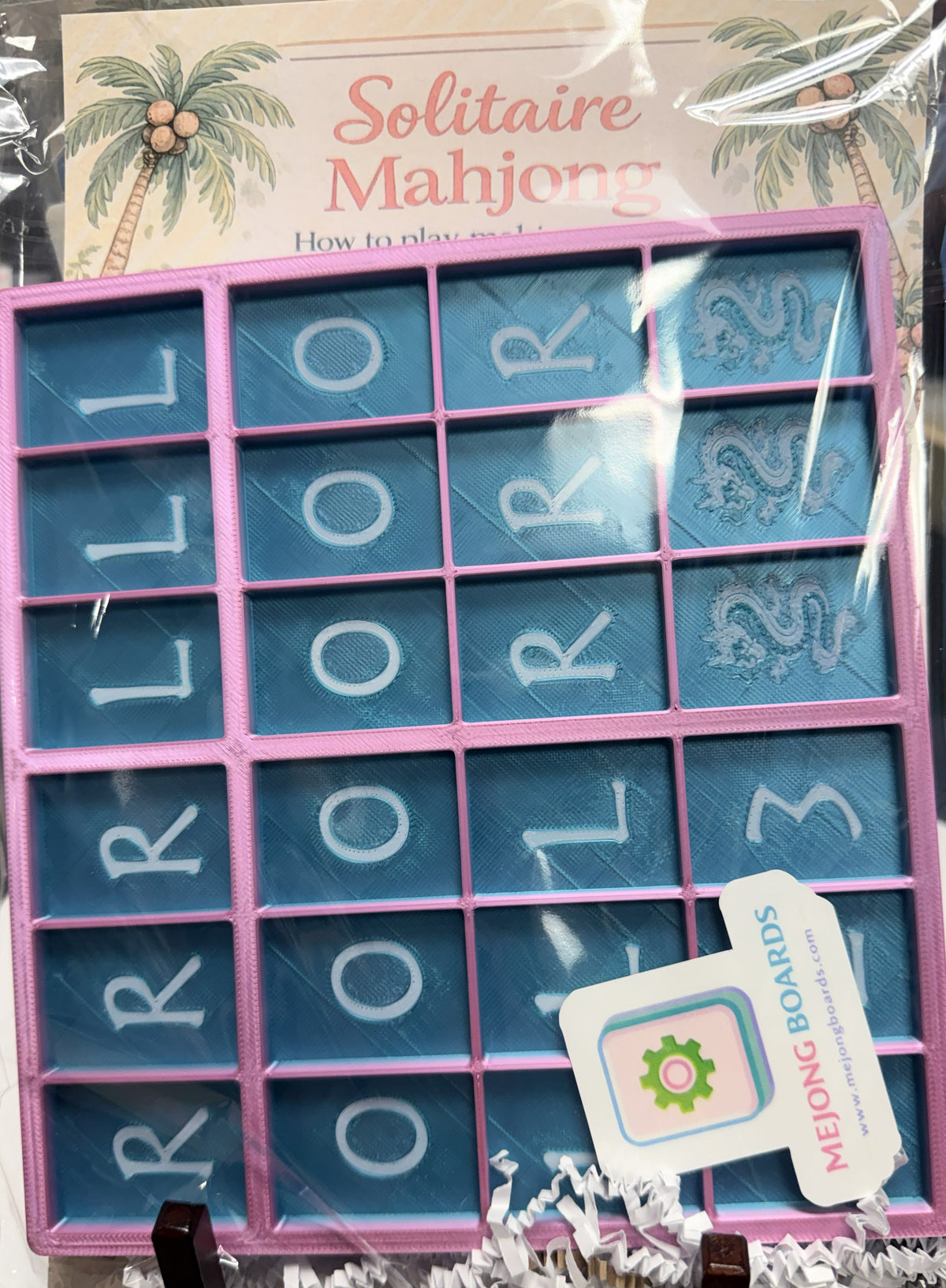 Mejong Boards - Hot Pink w/ Teal Square Edge Style