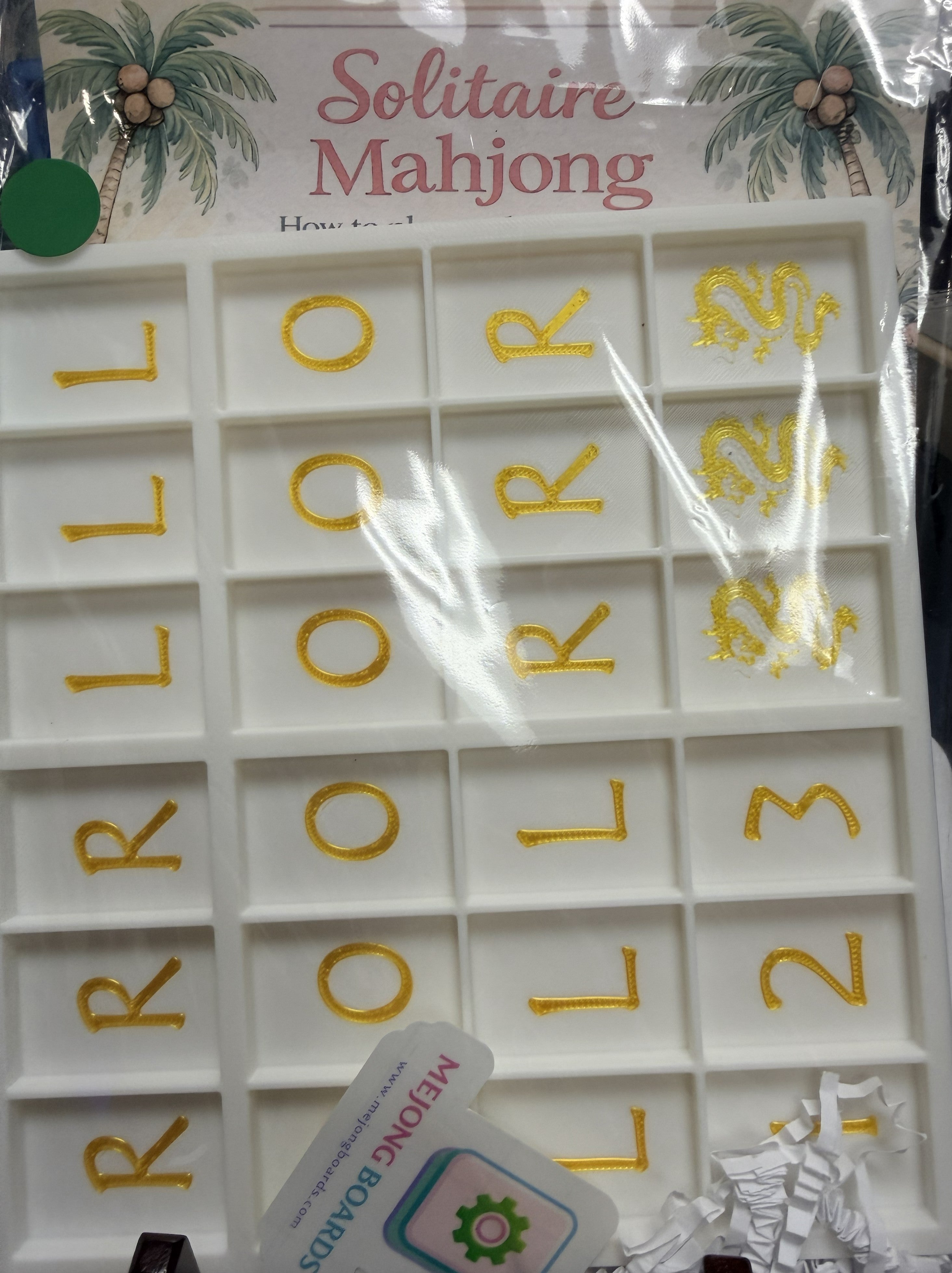 Mejong Boards - White w/ Lemon Square Edge Style