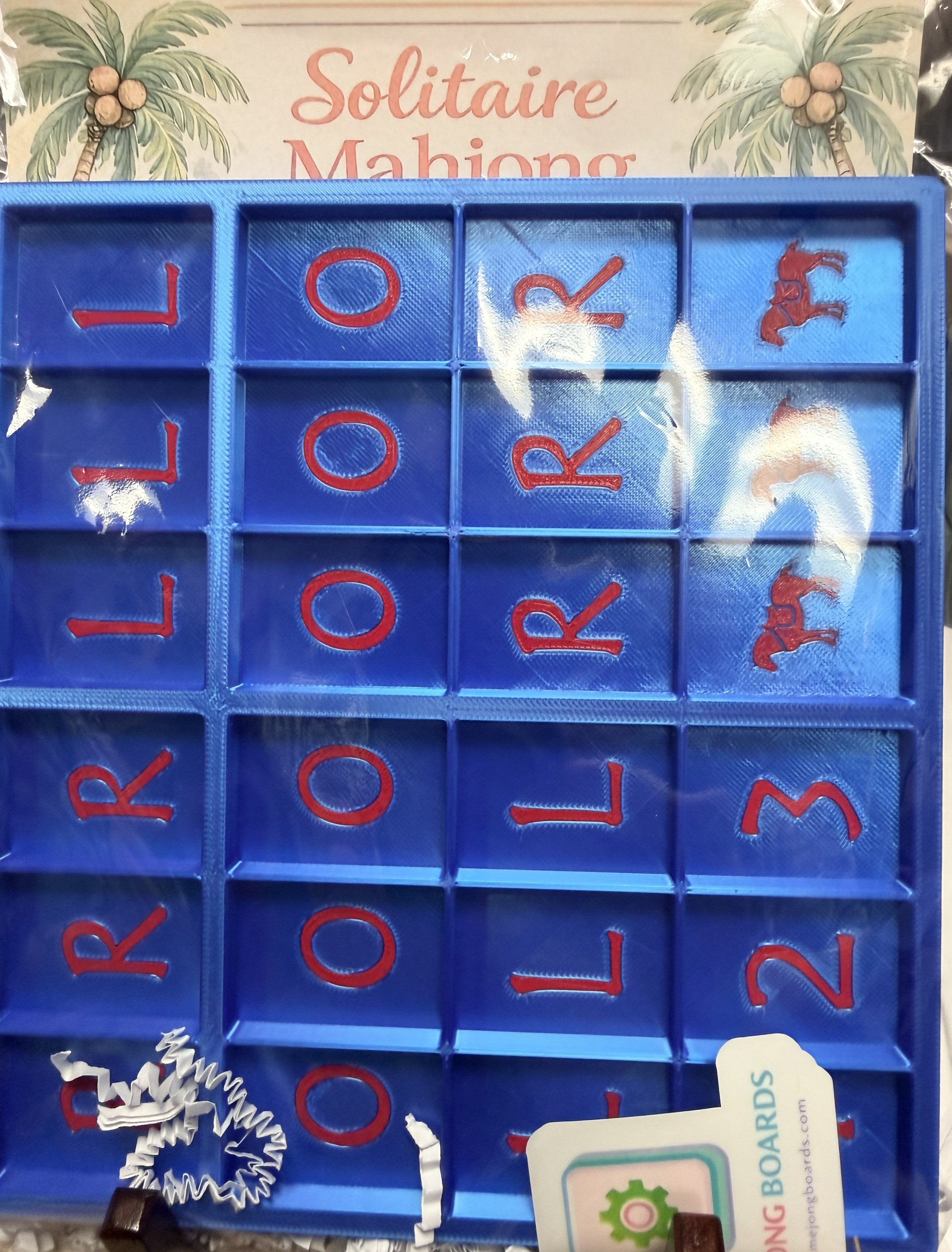 Mejong Boards - Royal Blue w/ Red Square Edge Style