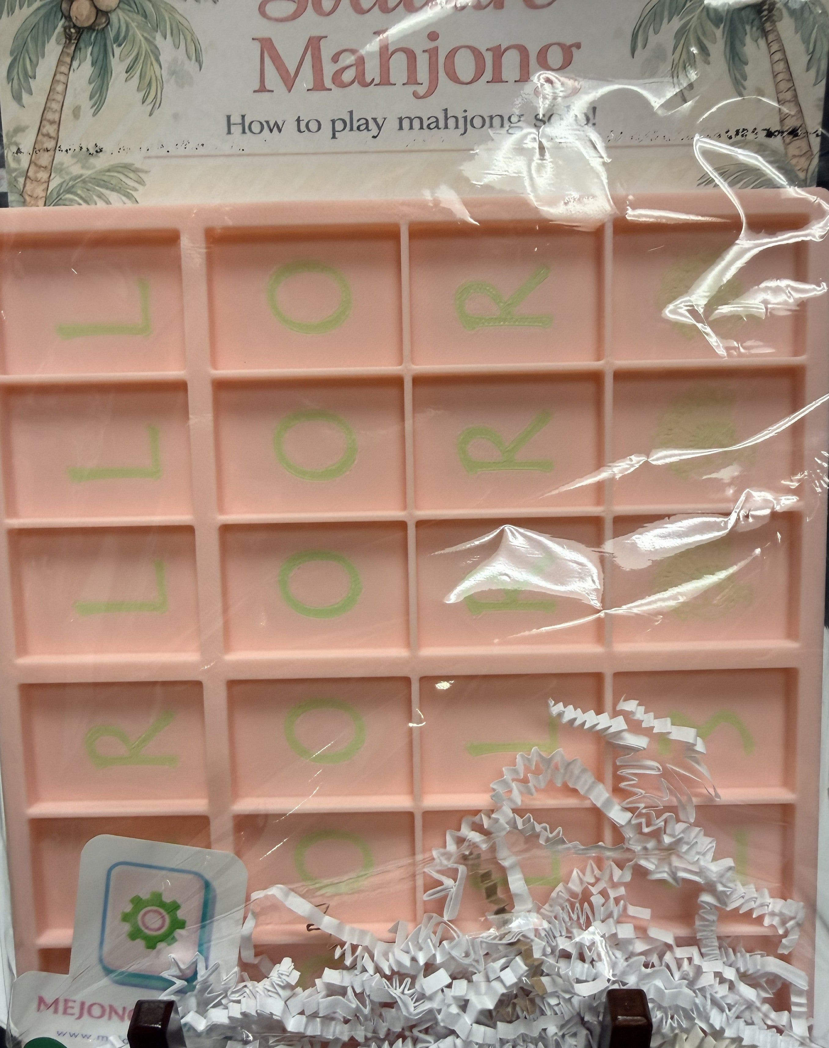 Mejong Boards - Pink w/ Lime Square Edge Style