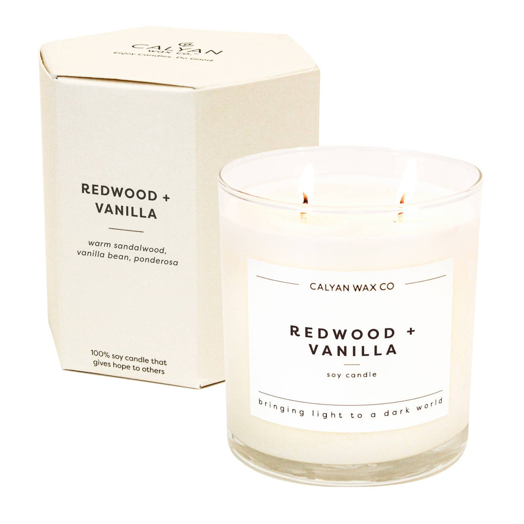 Calyan Redwood + Vanilla - Glass Tumbler Soy Candle
