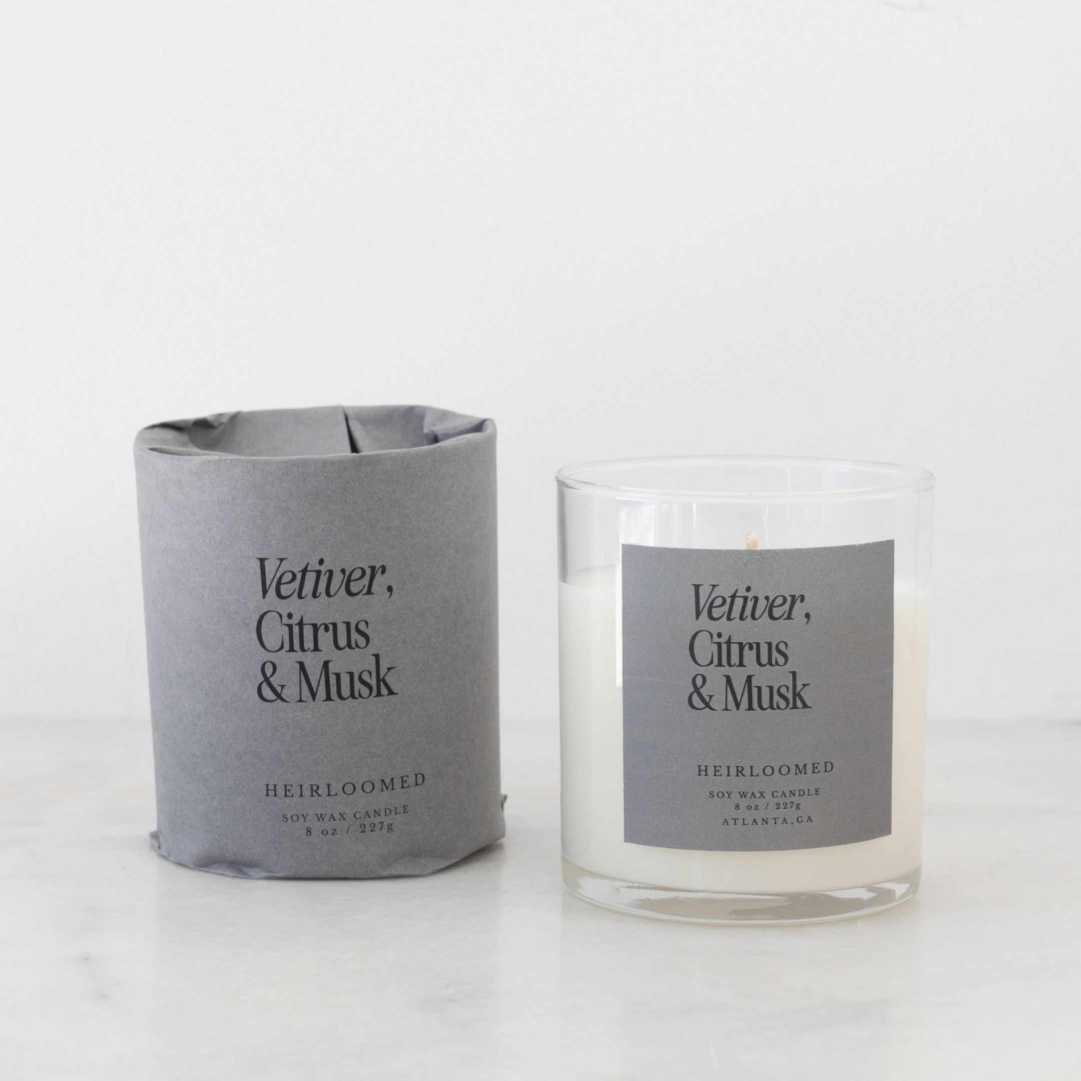 Heirloomed Candle - Vetiver, Citrus & Musk - 8 oz