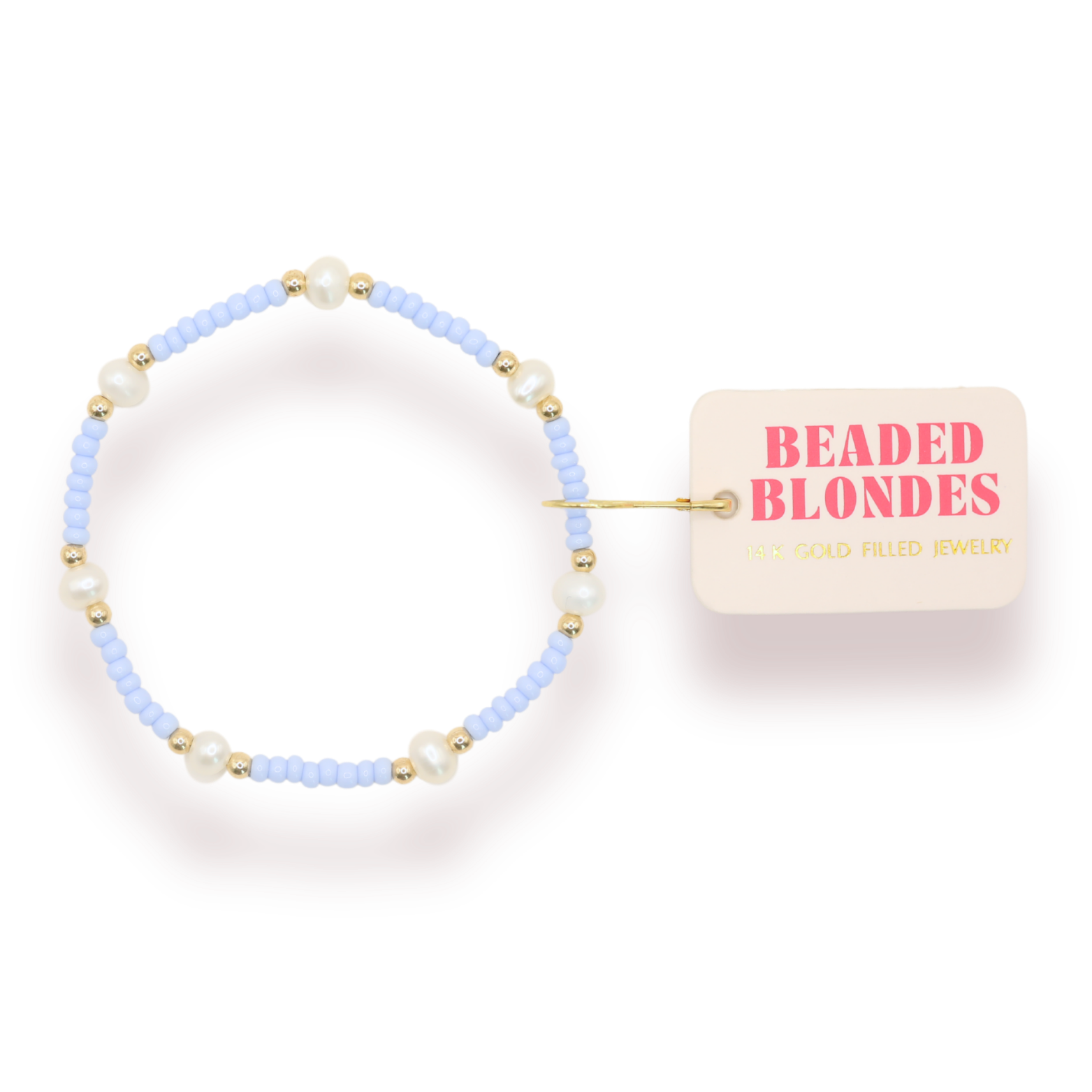 Beaded Blondes Pastel Periwinkle Pearl Bracelet Standard 6.75 inch