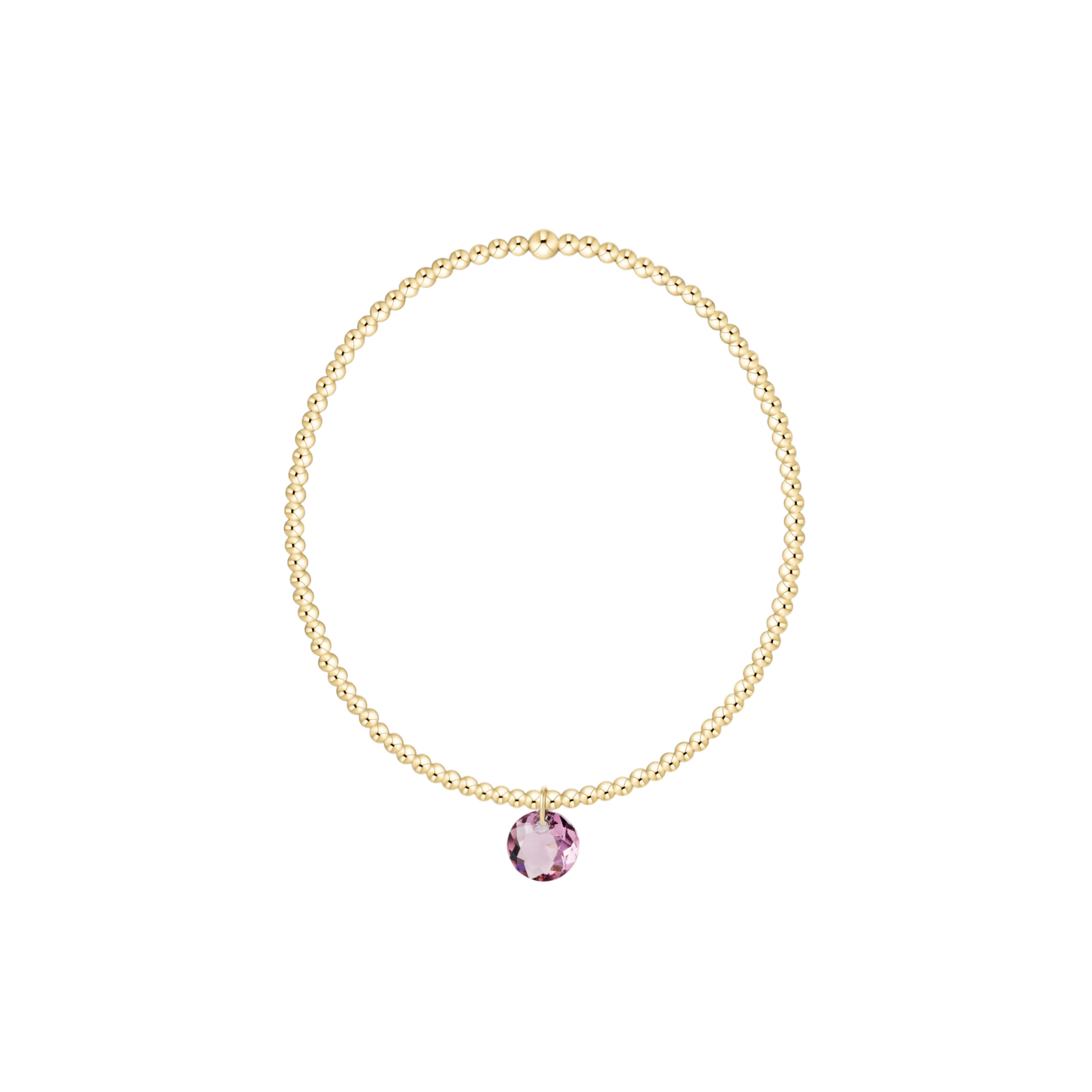 enewton Reflection Birthstone Classic Gold 2mm Bracelet - Small Charm - February