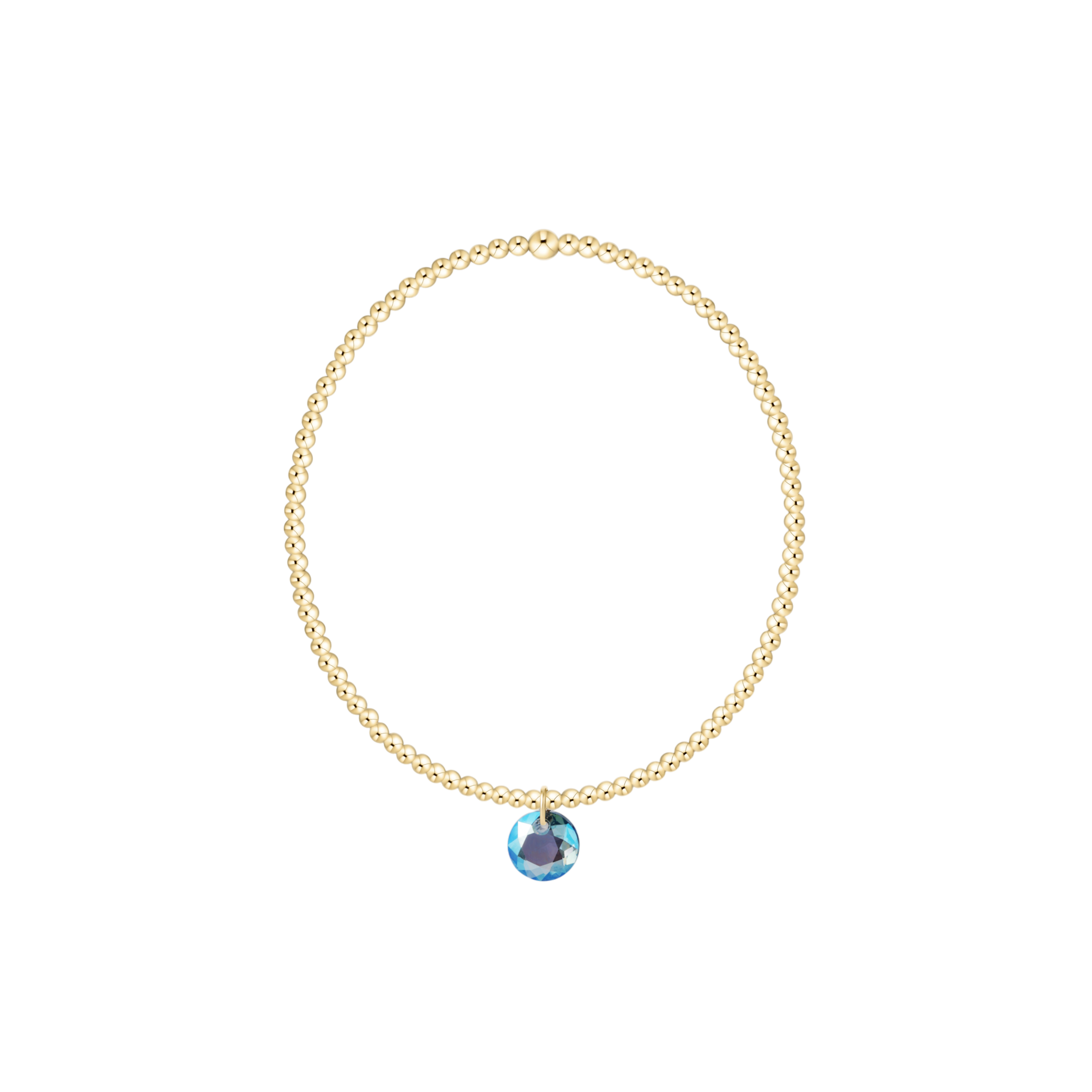 enewton Reflection Birthstone Classic Gold 2mm Bracelet - Small Charm - March