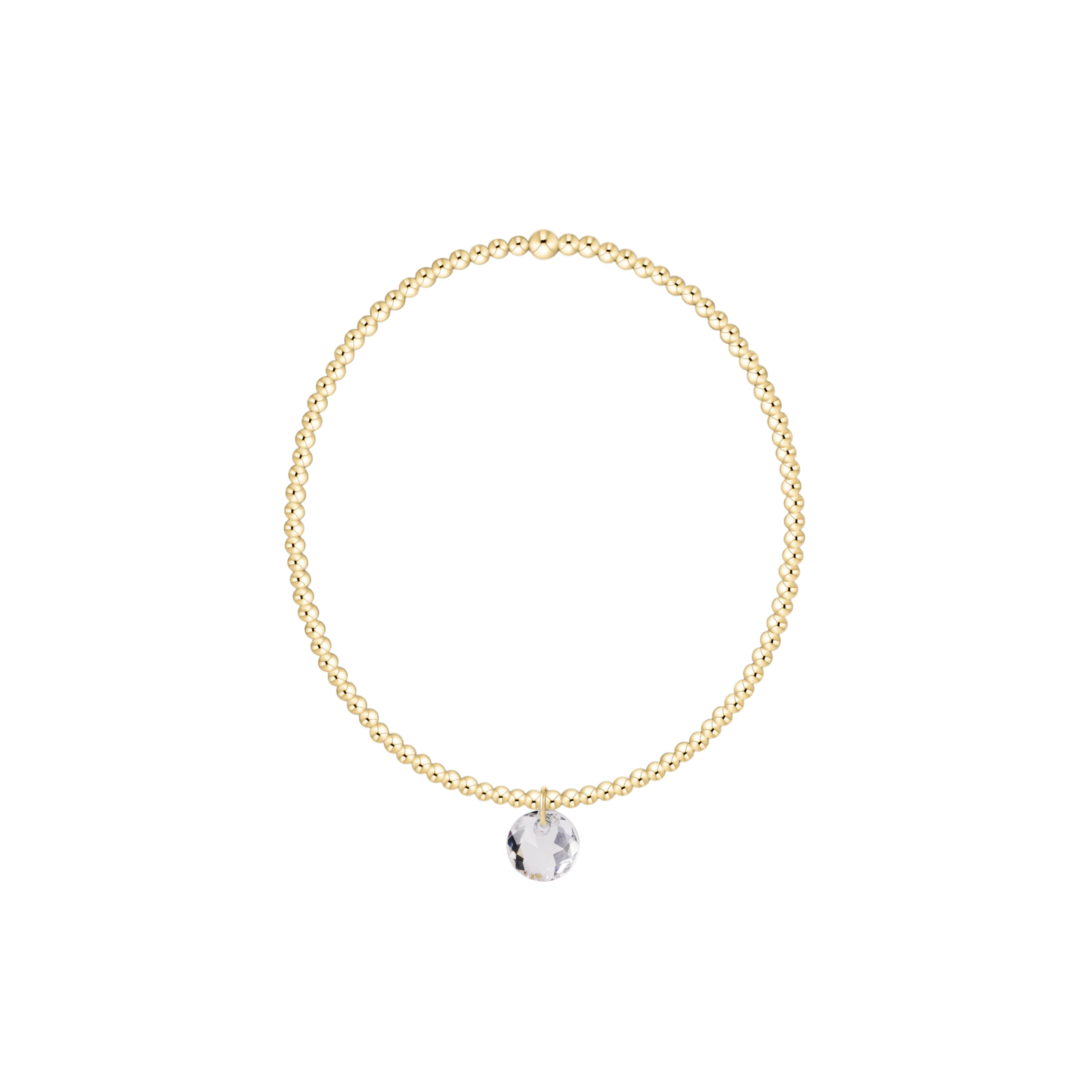 enewton Reflection Birthstone Classic Gold 2mm Bracelet - Small Charm - April