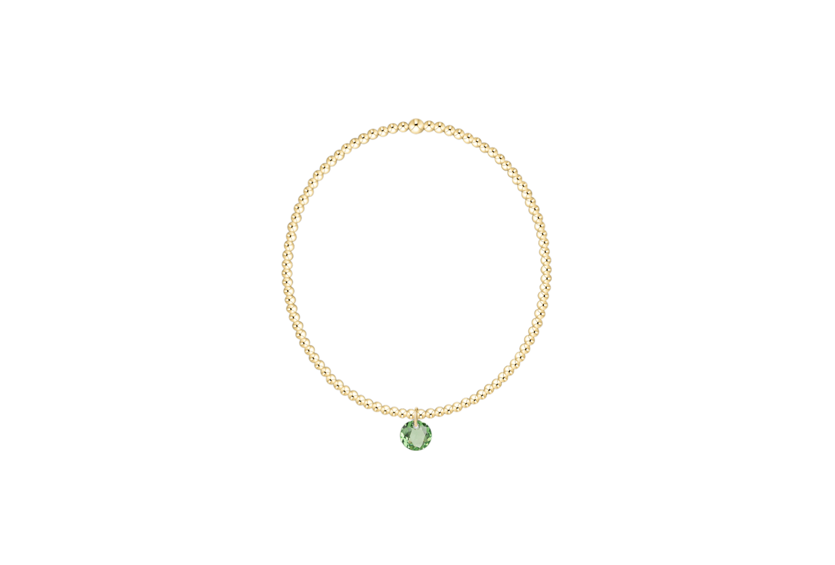 enewton Reflection Birthstone Classic Gold 2mm Bracelet - Small Charm - August