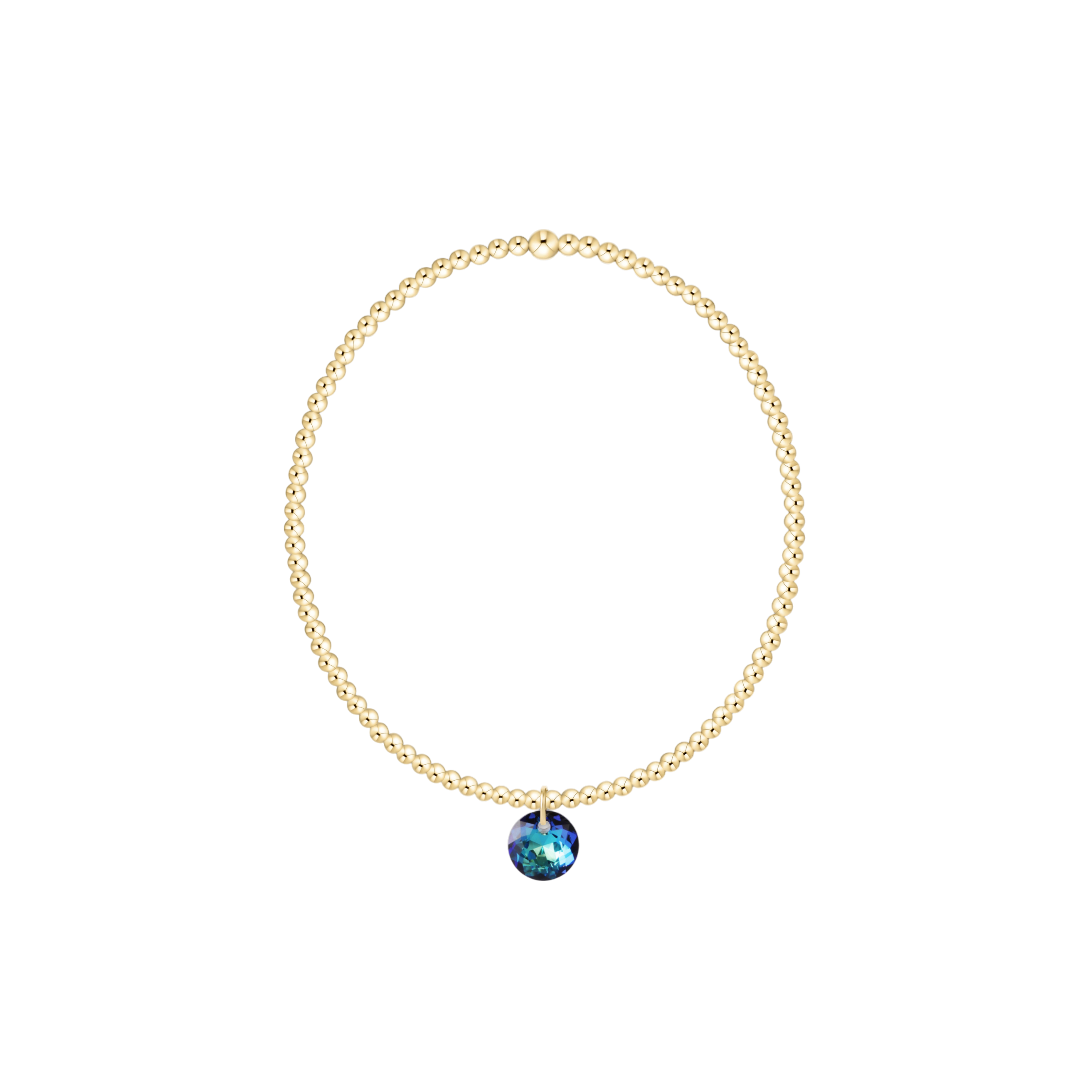 enewton Reflection Birthstone Classic Gold 2mm Bracelet - Small Charm - December