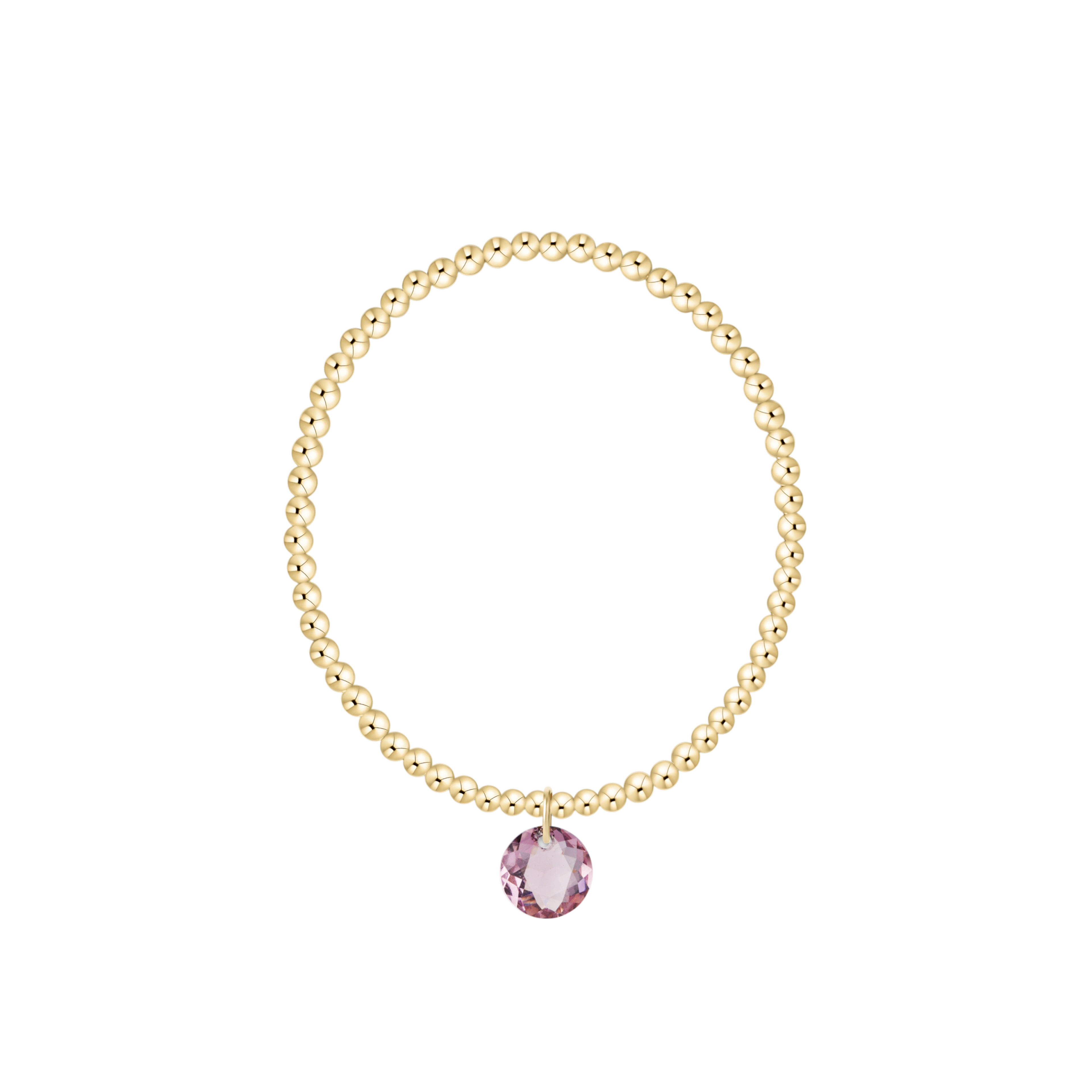 enewton Reflection Birthstone Classic Gold 3mm Bracelet - Large Charm - February