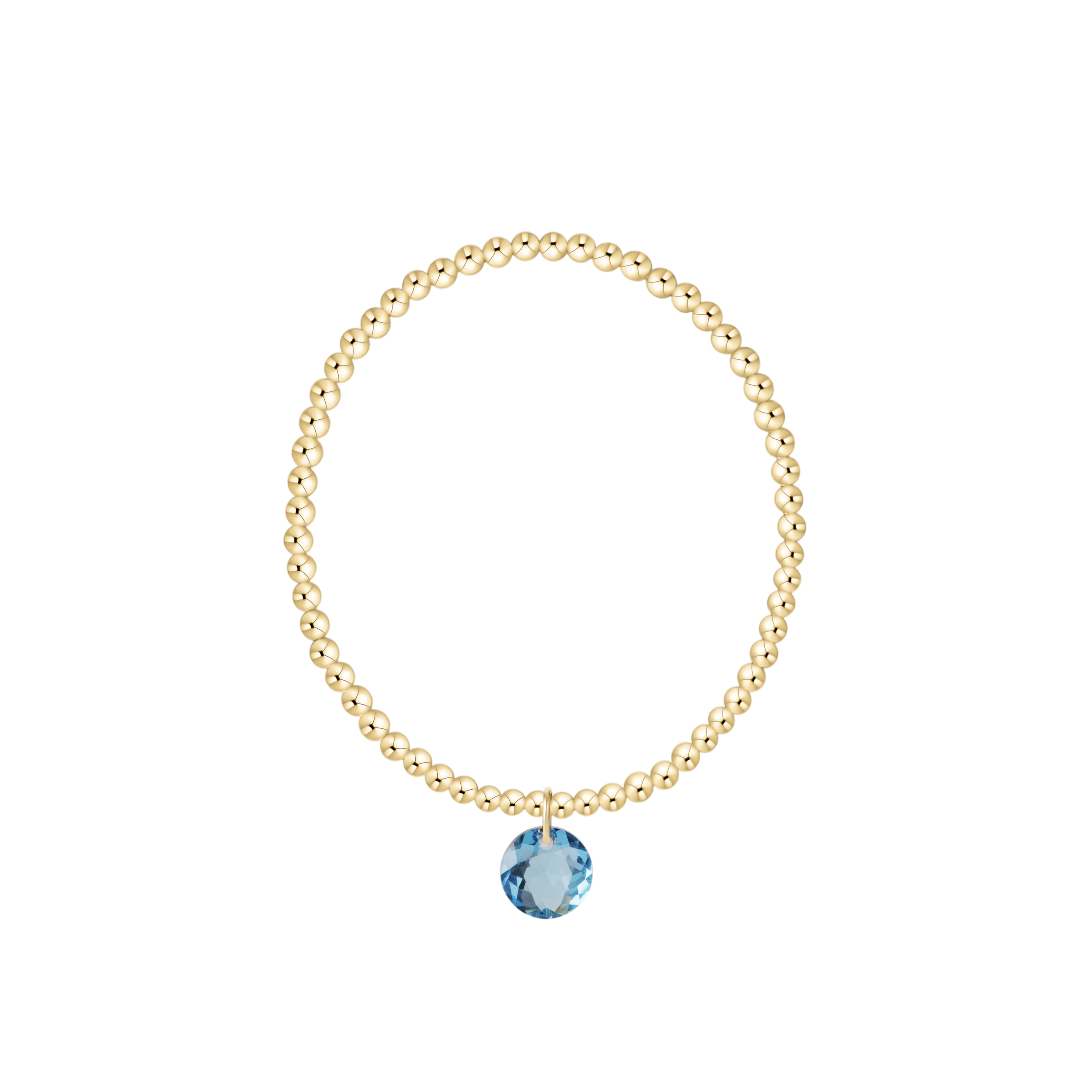 enewton Reflection Birthstone Classic Gold 3mm Bracelet - Large Charm - March
