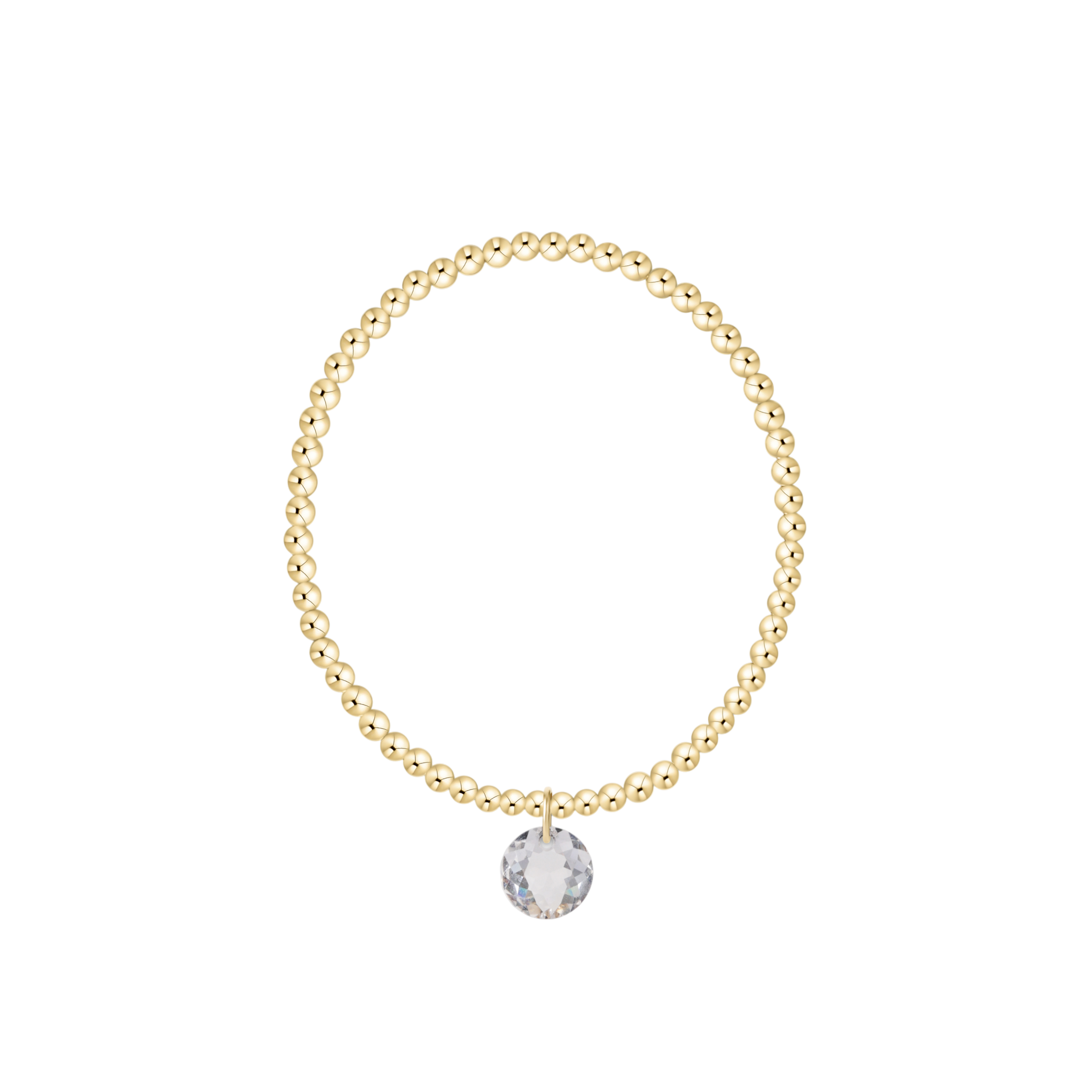 enewton Reflection Birthstone Classic Gold 3mm Bracelet - Large Charm - April