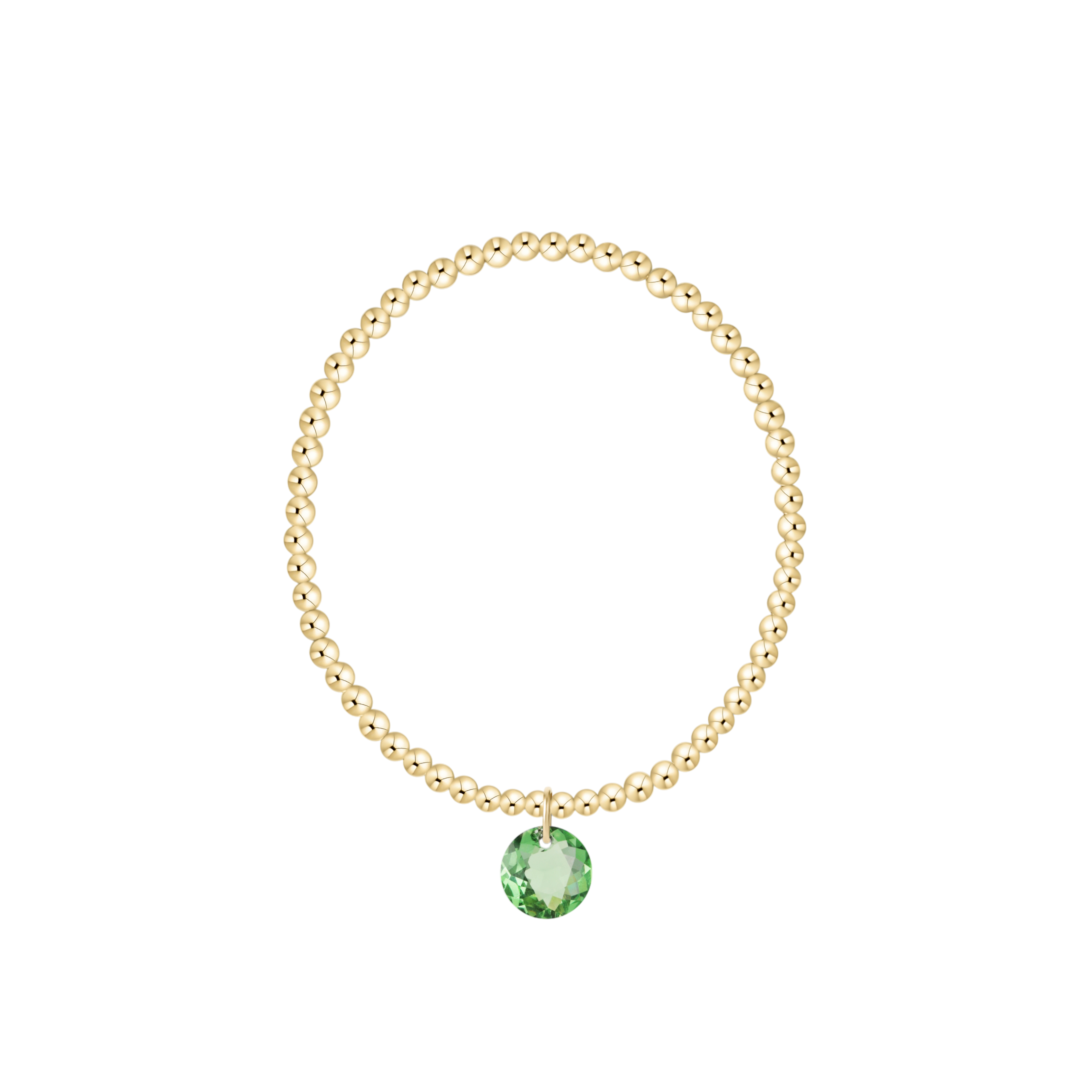enewton Reflection Birthstone Classic Gold 3mm Bracelet - Large Charm - August