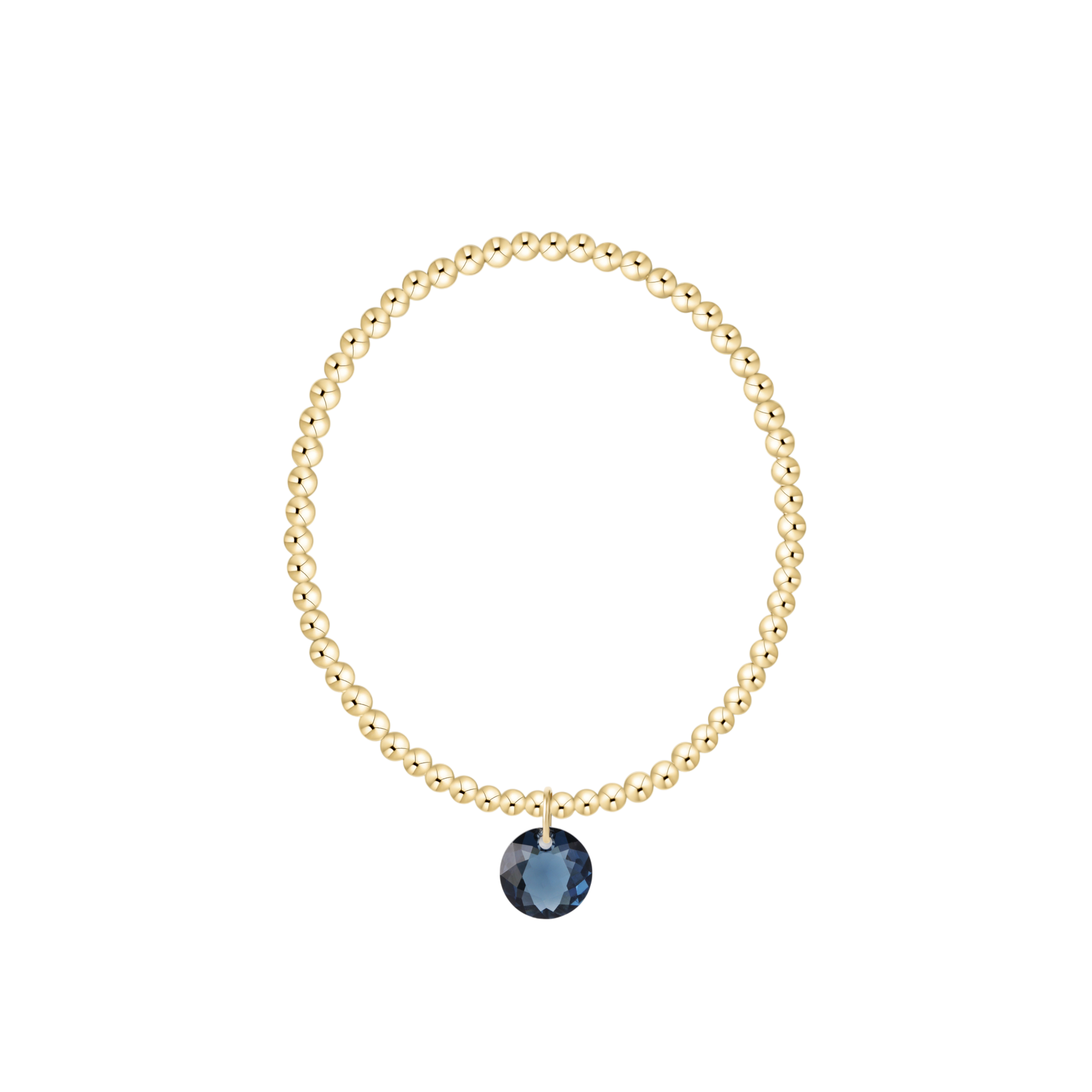 enewton Reflection Birthstone Classic Gold 3mm Bracelet - Large Charm - September
