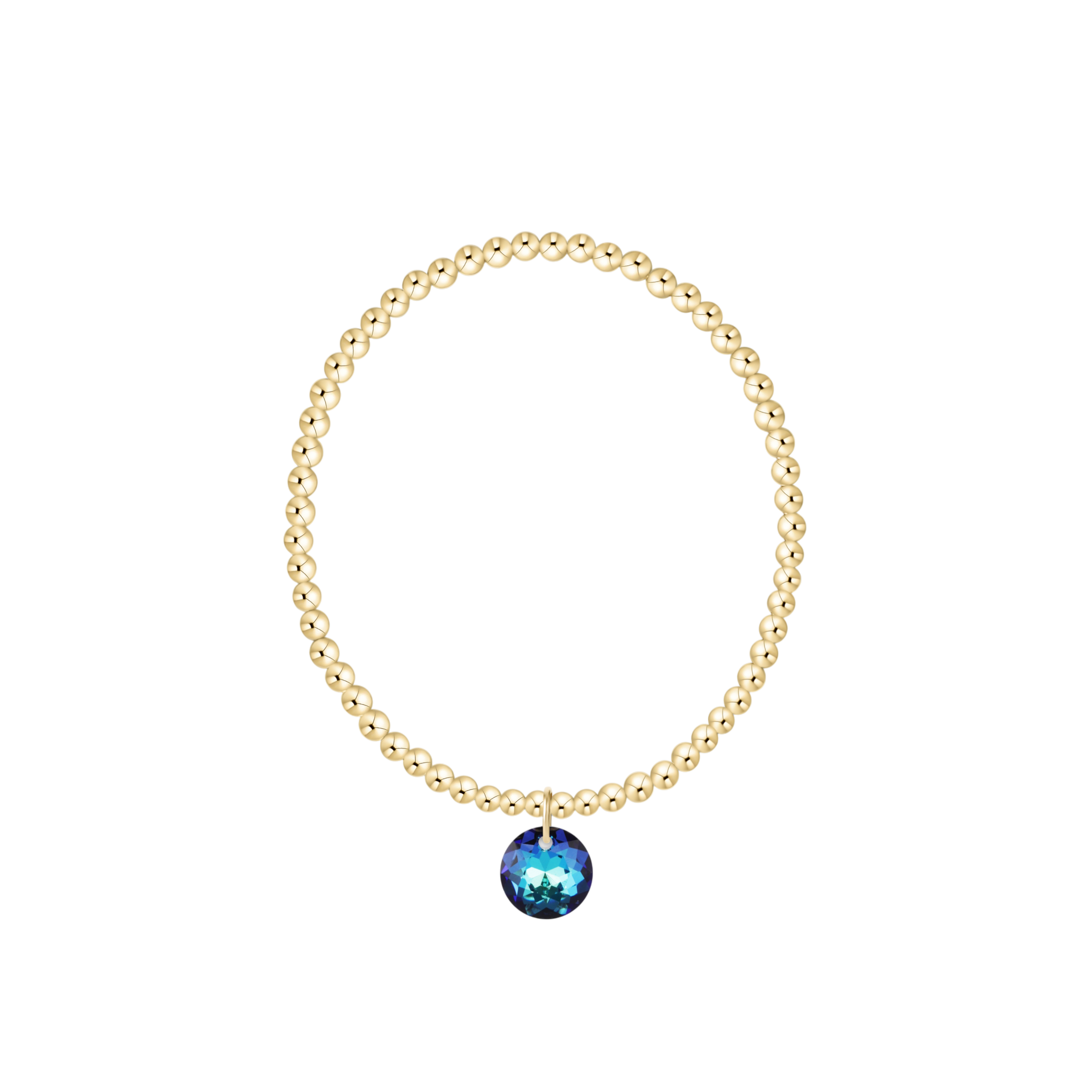enewton Reflection Birthstone Classic Gold 3mm Bracelet - Large Charm - December