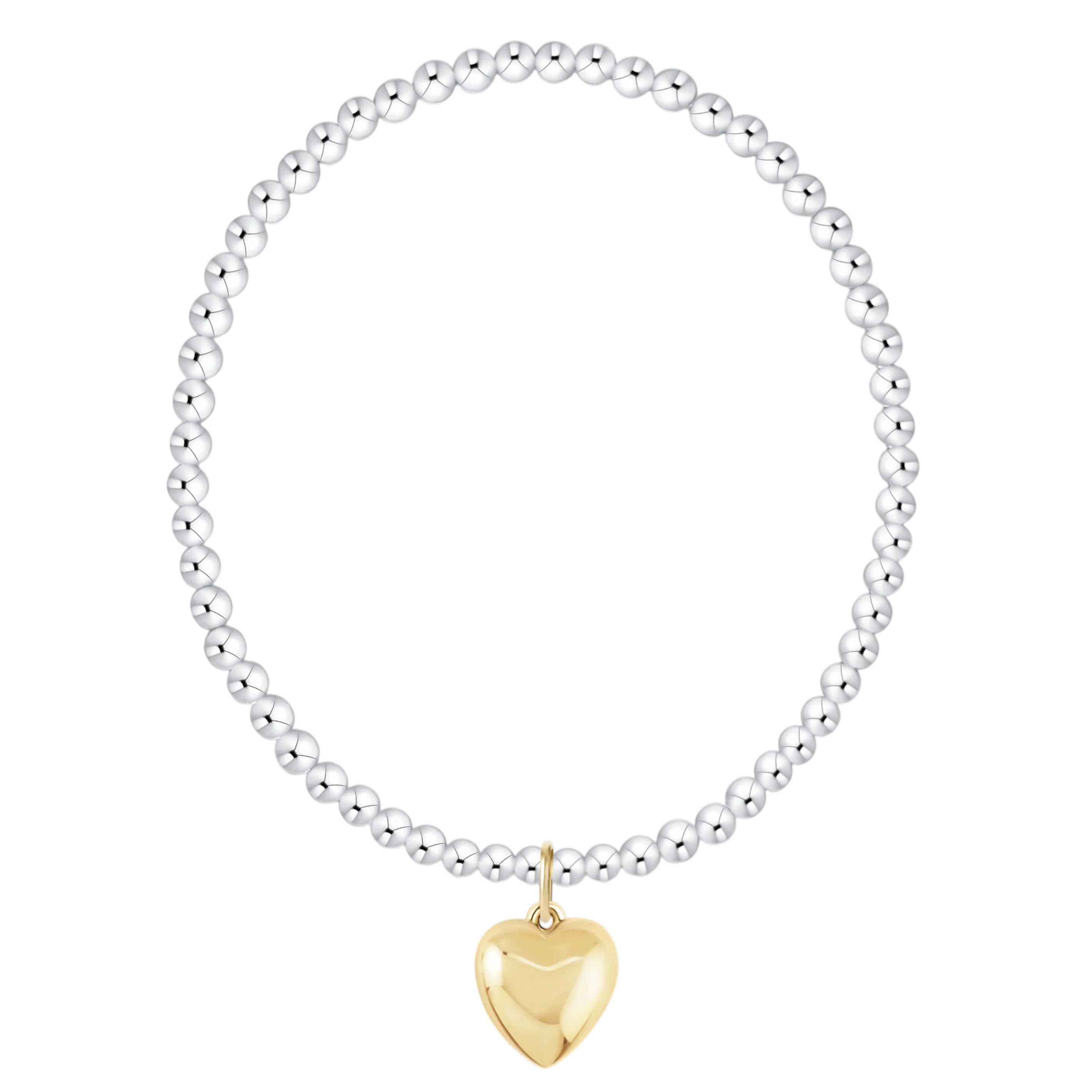 enewton Classic Mixed Metal 3mm Bracelet - Love Plush Gold Charm