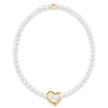 enewton Classic Pearl 3mm Bracelet - Love Gold Charm