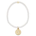 enewton Classic Pearl 3mm Bead Bracelet - Signature Cross Gold Disc