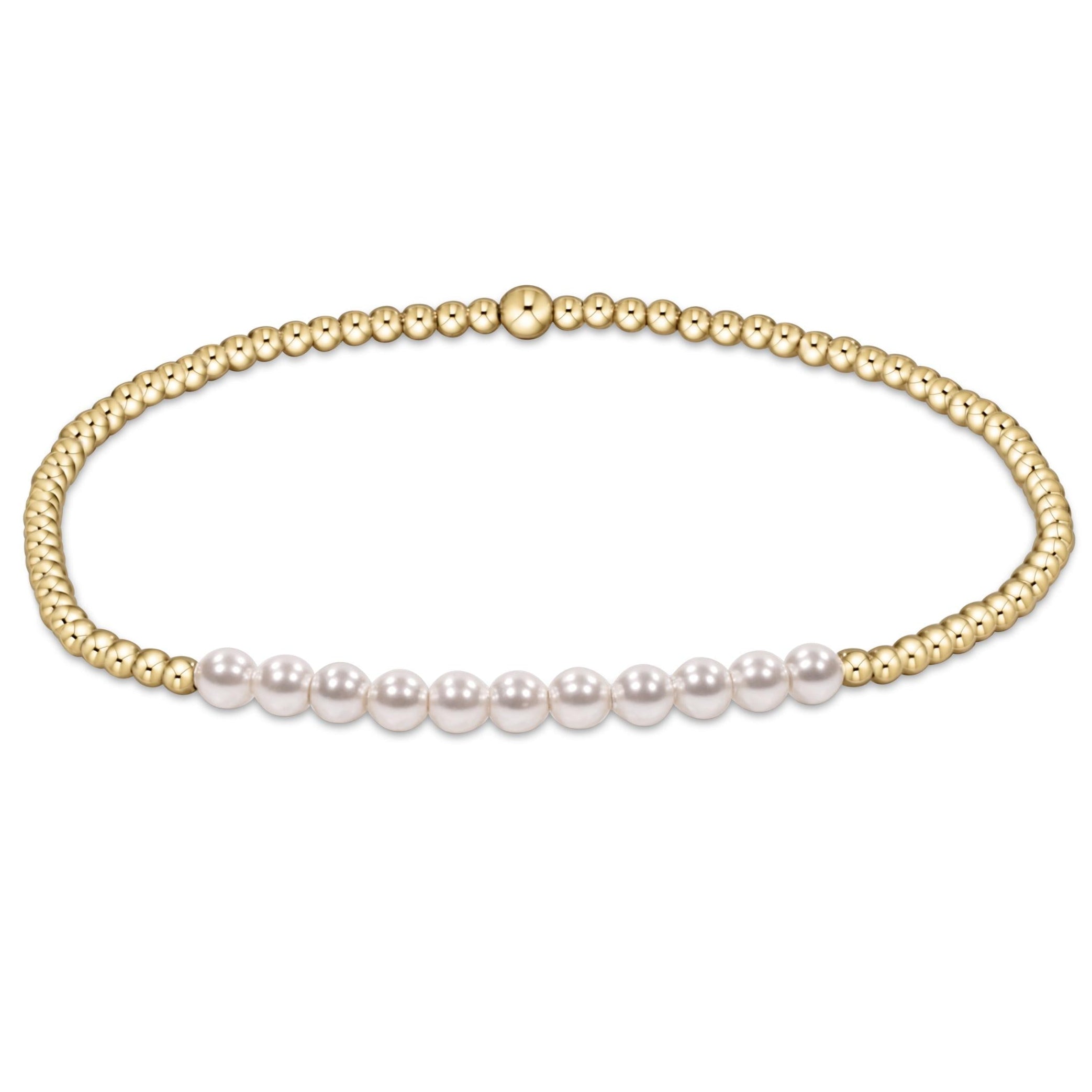 enewton Gold Bliss 2mm Bead Bracelet - Pearl