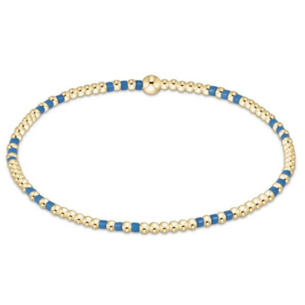 enewton Gameday Hope Joy Pattern 2mm Bead Bracelet - Cobalt