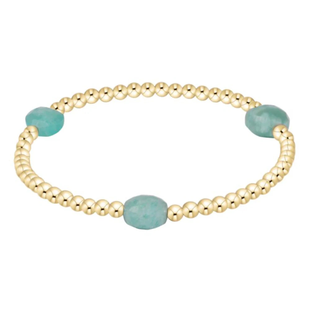 enewton Admire Gemstone 3mm Gold Bracelet Amazonite