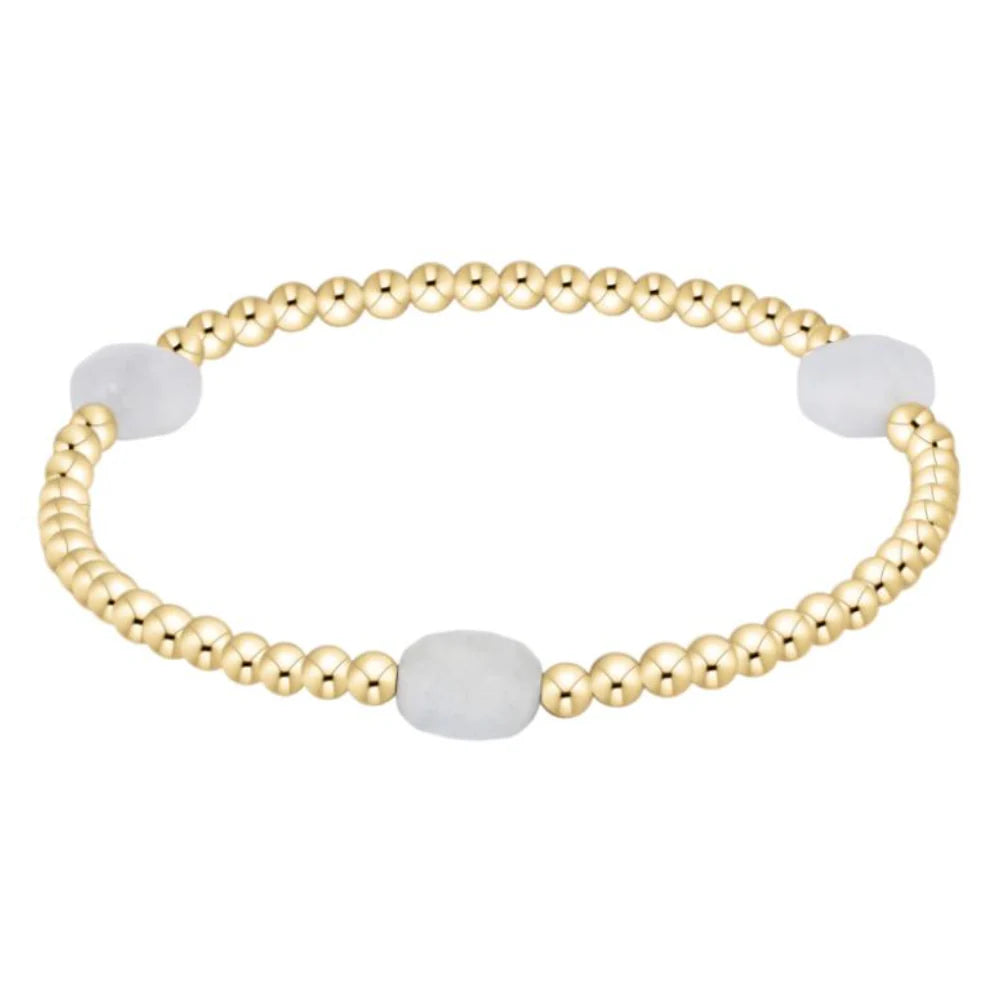 enewton Admire Gem 3mm Gold Bracelet - Aquamarine