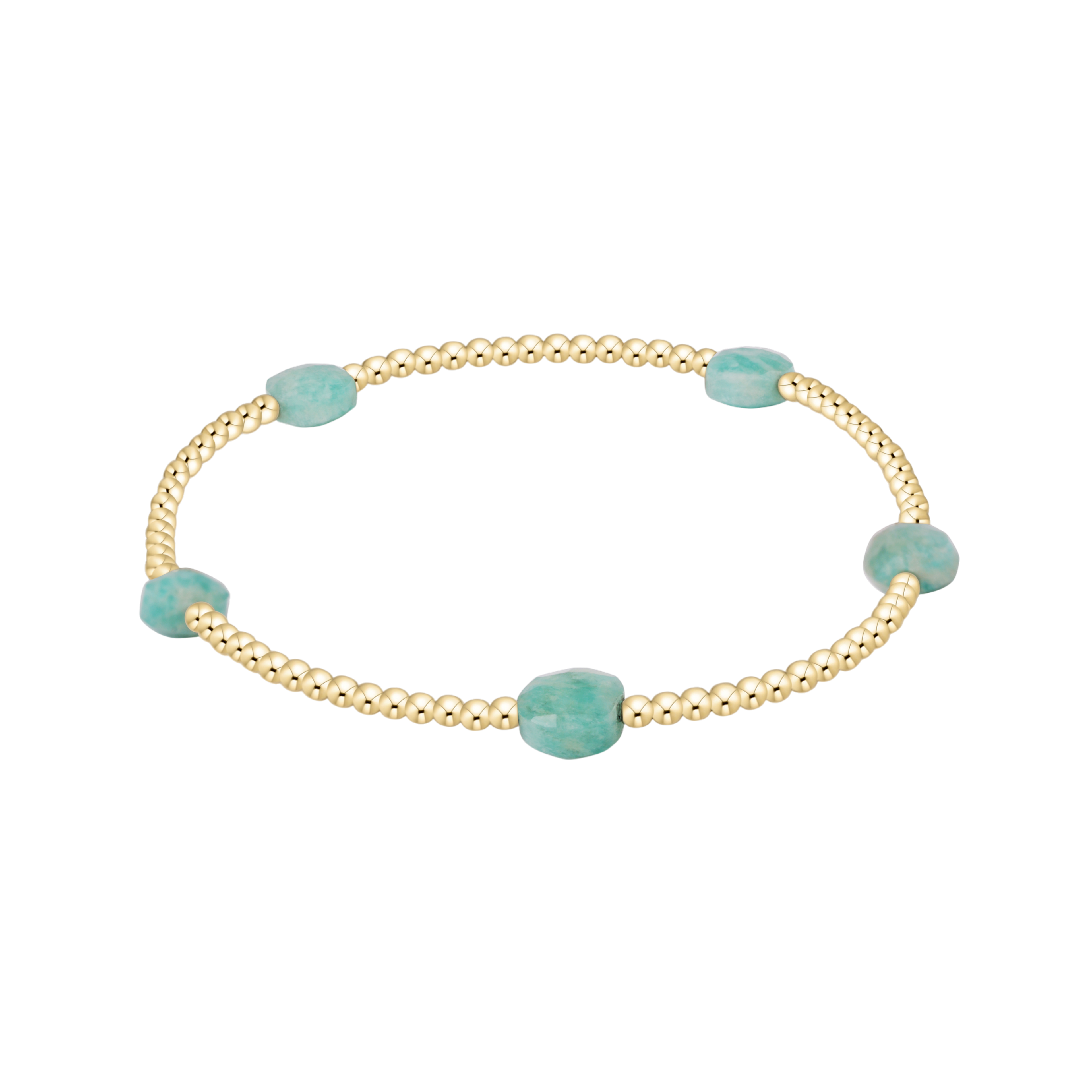 enewton Admire Small Gemstone 2mm Gold Bracelet - Amazonite