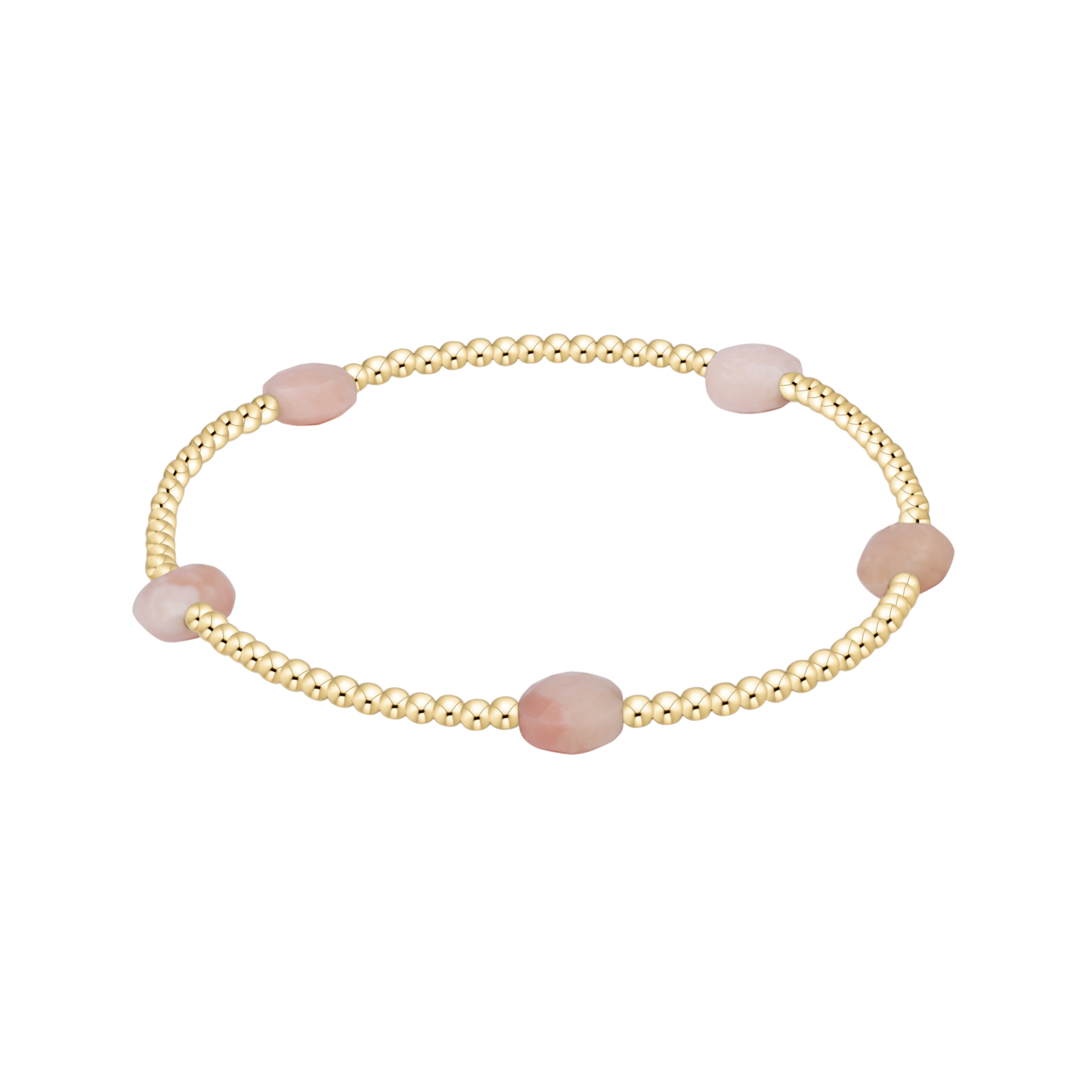 enewton Admire Small Gemstone 2mm Gold Bracelet - Pink Opal