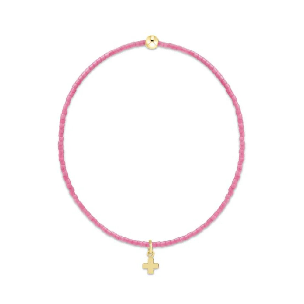 enewton Hope Classic Bubblegum Bracelet - Signature Cross Small Gold Charm