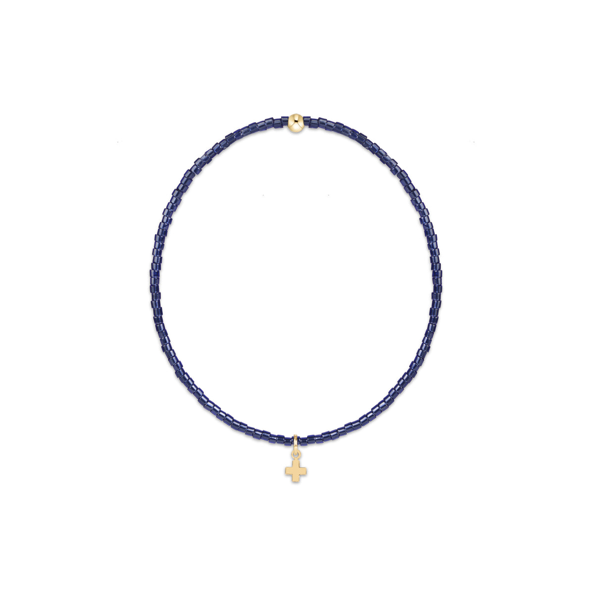 enewton Hope Classic Navy Bracelet - Signature Cross Small Gold Charm