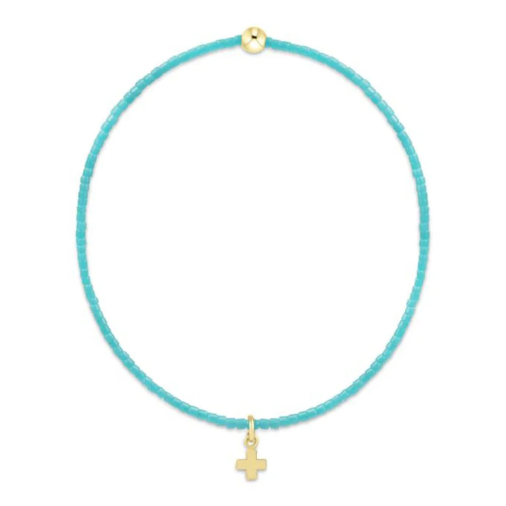 enewton Hope Classic Turquoise Bracelet - Signature Cross Small Gold Charm