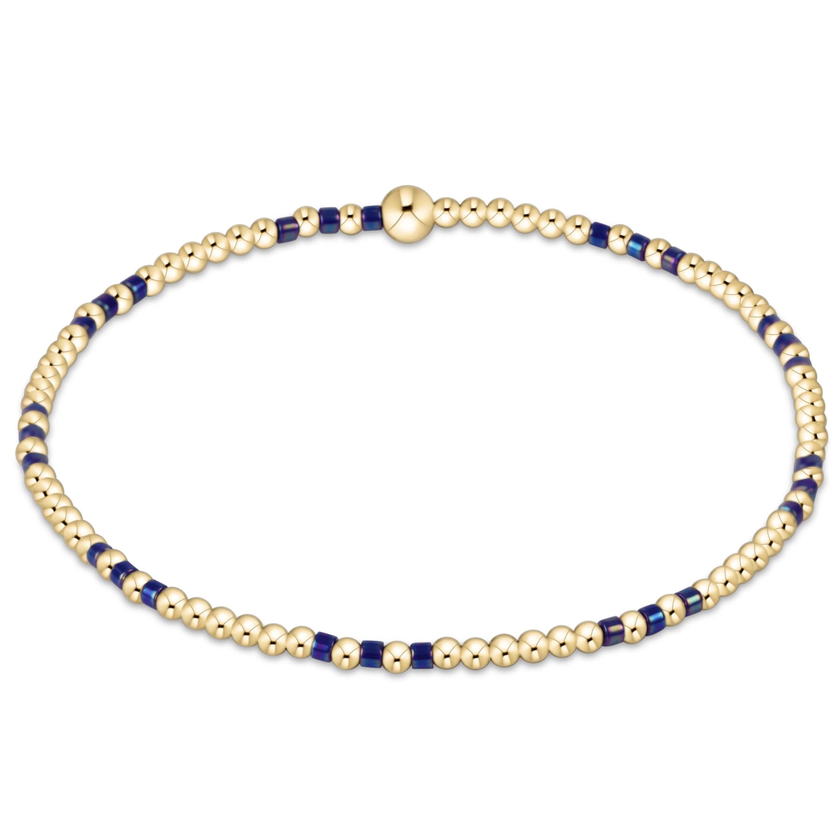 enewton Hope Joy Pattern 2mm Bead Bracelet - Blue Metallic