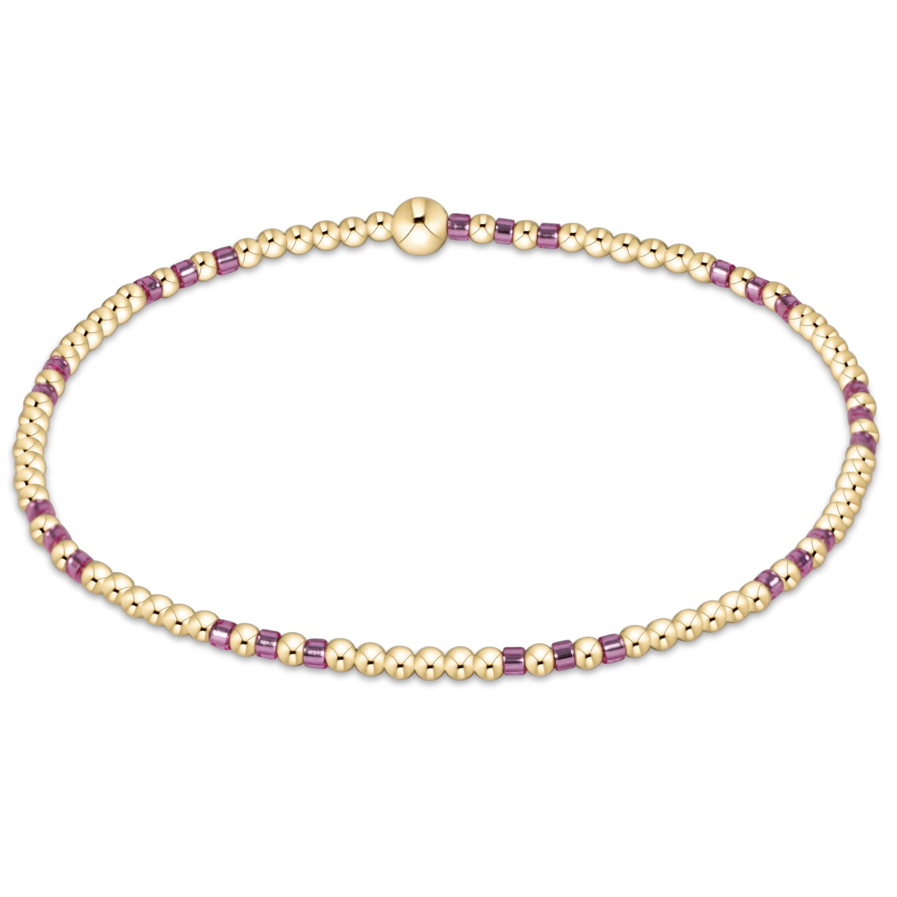 enewton Hope Joy Pattern 2mm Bead Bracelet - Pink Metallic