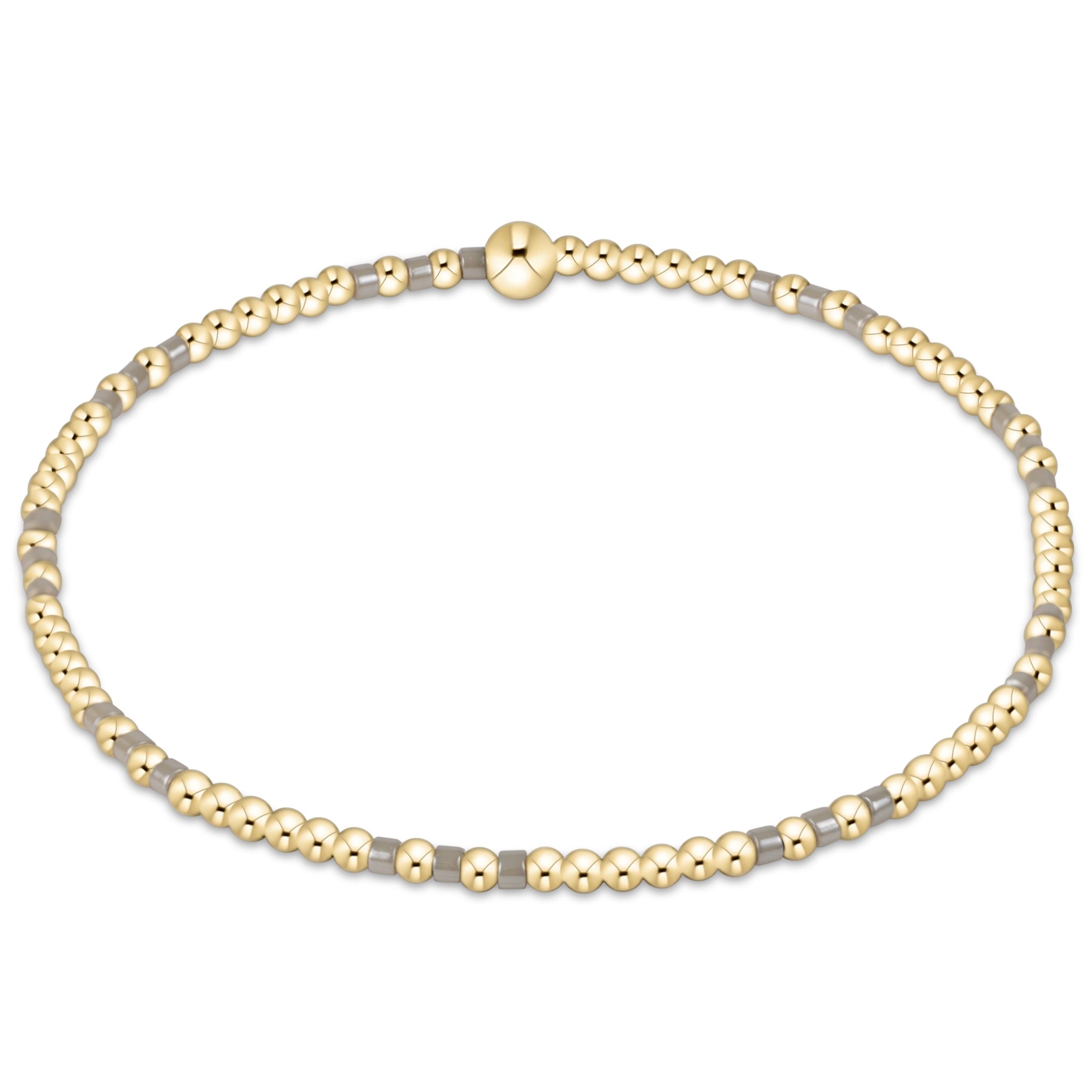 enewton Hope Joy Pattern 2mm Bead Bracelet - Taupe With A Twist