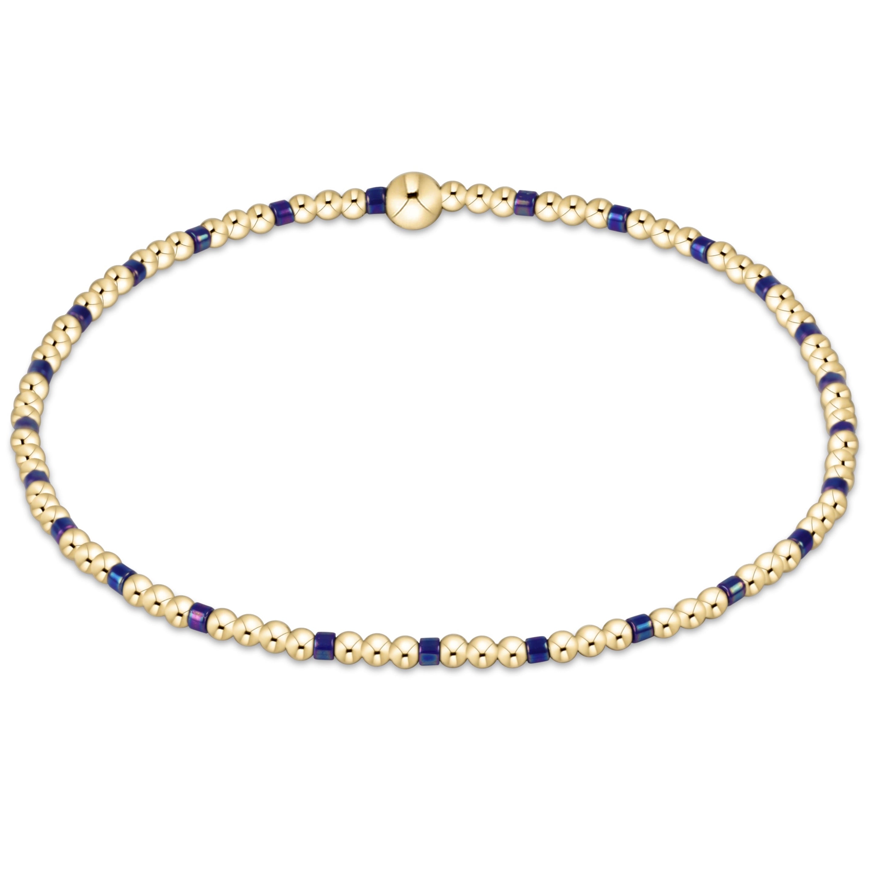 enewton Hope Sincerity Pattern 2mm Bead Bracelet - Blue Metallic