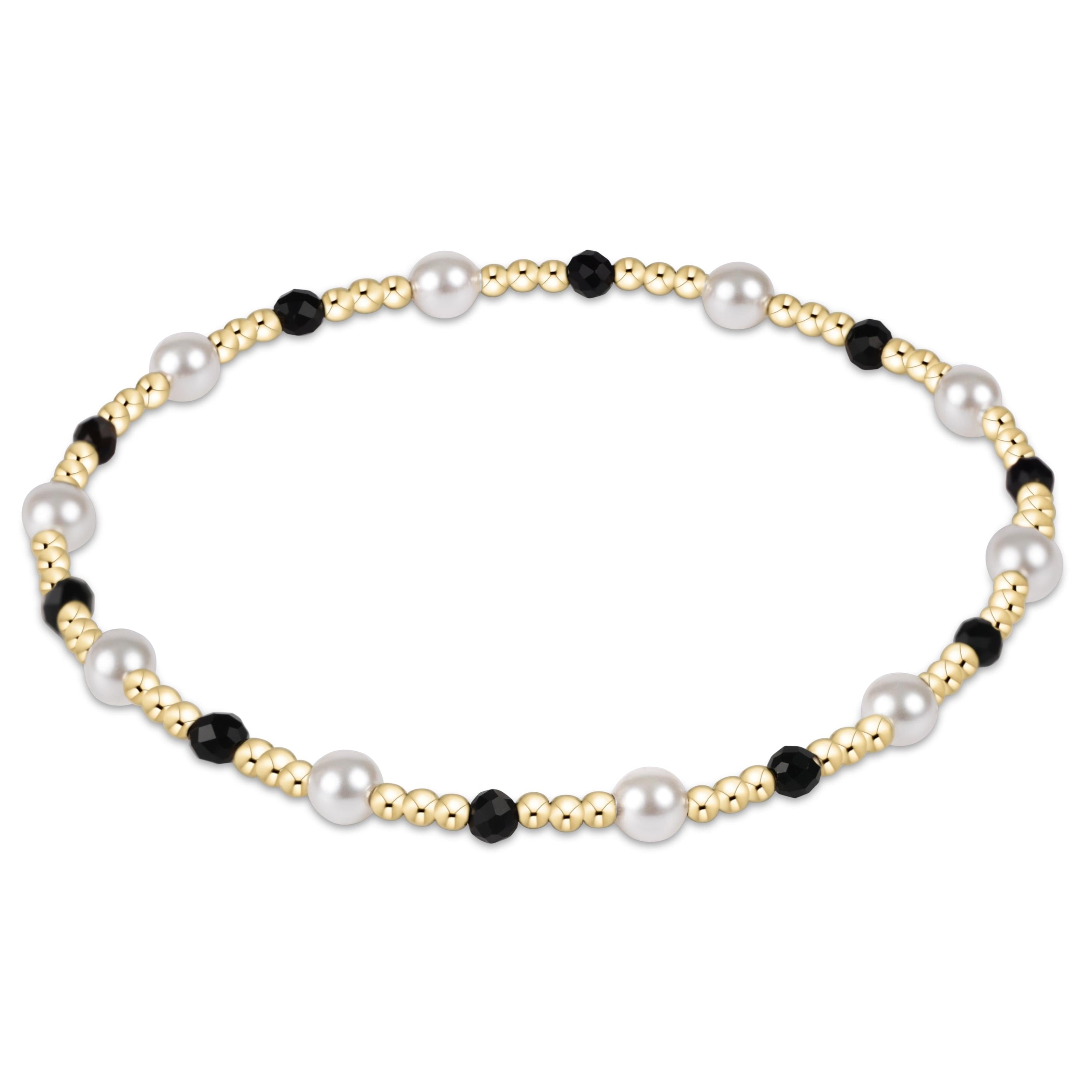 enewton Pearl Sincerity Pattern 4mm Bead Bracelet - Faceted Onyx