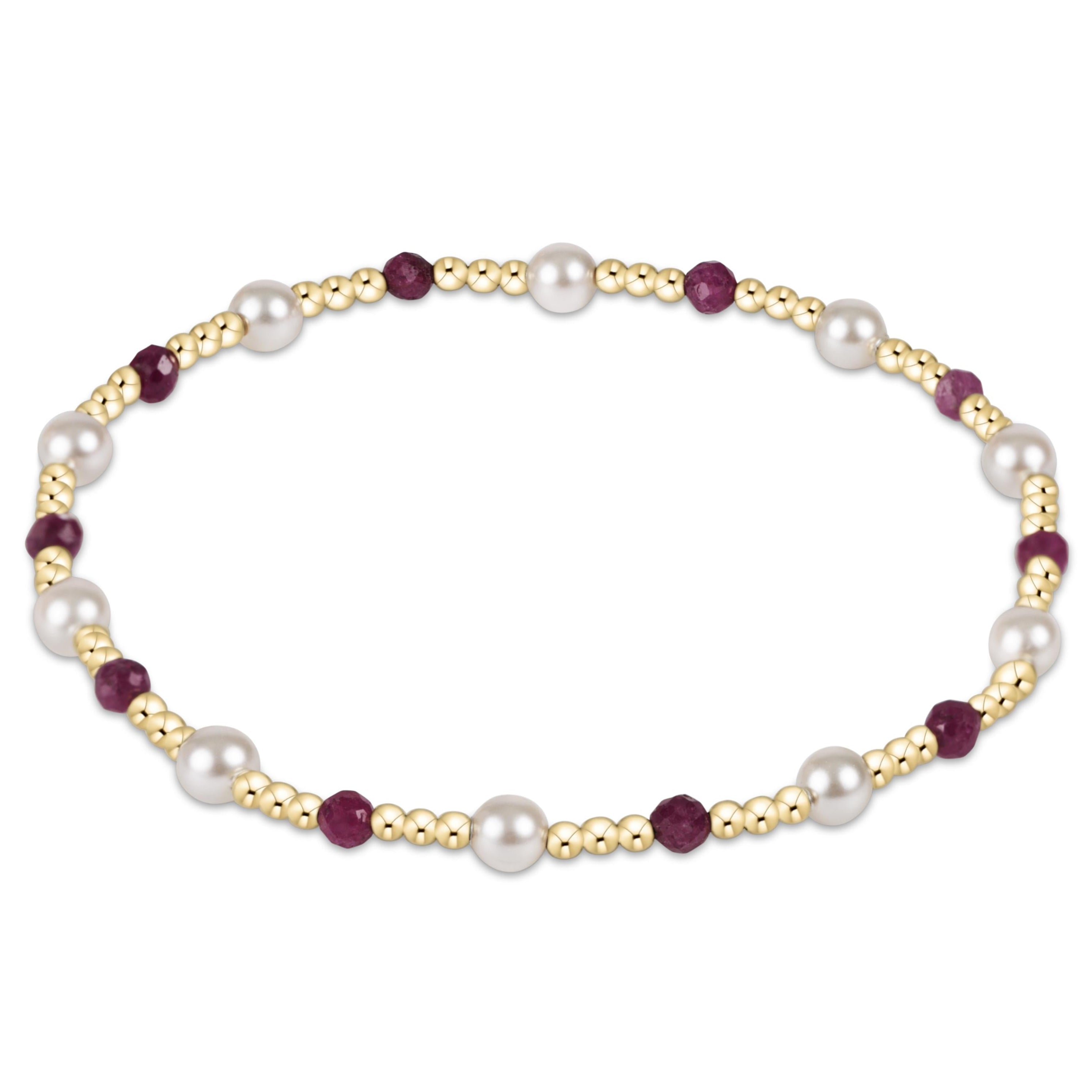 enewton Pearl Sincerity Pattern 4mm Bead Bracelet - Ruby