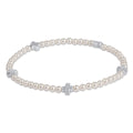 enewton Signature Cross Small Pearl Pattern 3mm Bead Bracelet - Sterling