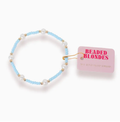 Beaded Blondes Pastel Blue Pearl Bracelet Standard 6.75 inch