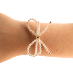 Beaded Blondes Pearl Bow Bracelet Standard 6.75 inch