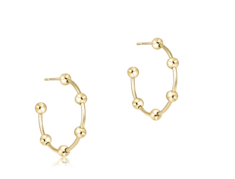 enewton Beaded Simplicity 1" Post Hoop - 4mm Gold