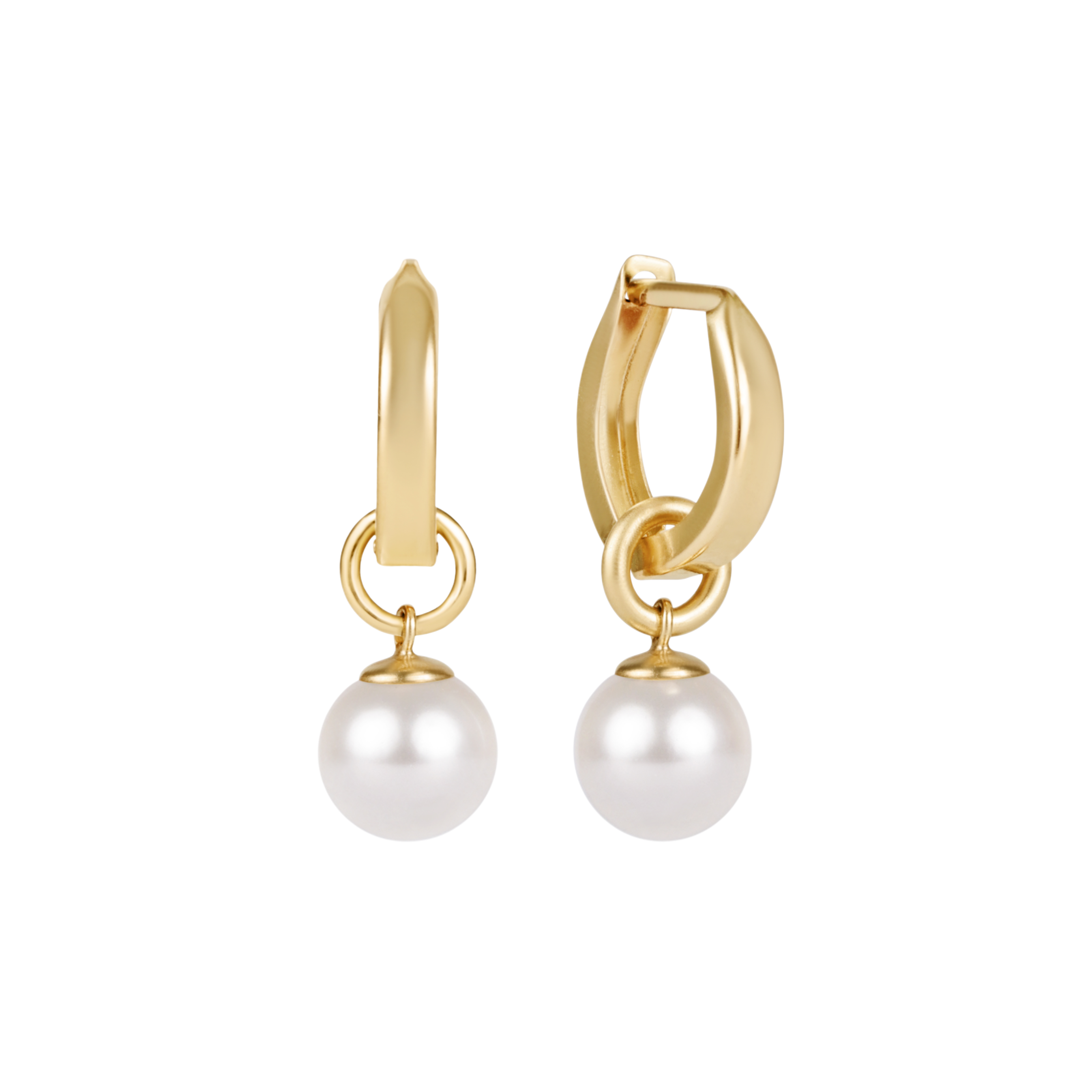 enewton Huggie Gold 0.5" Hoop - Classic Pearl 8mm Charm