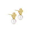 enewton Signature Cross Small Gold Stud - Classic Pearl
