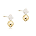 enewton Signature Cross Small Off-White Stud with Classic Gold Ball