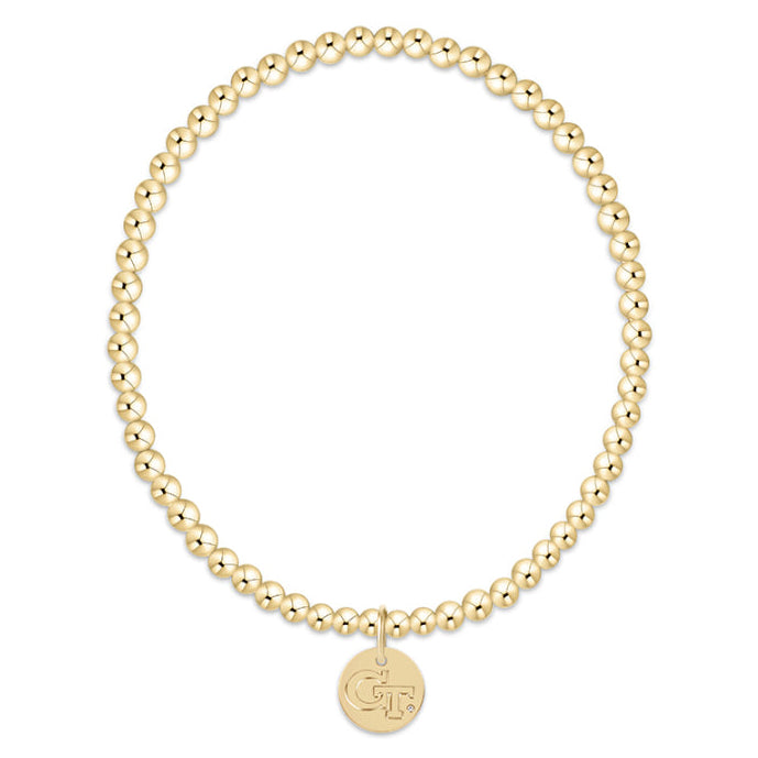 enewton eCOLLEGIATE Classic Gold 3mm Bracelet - Georgia Tech Disc