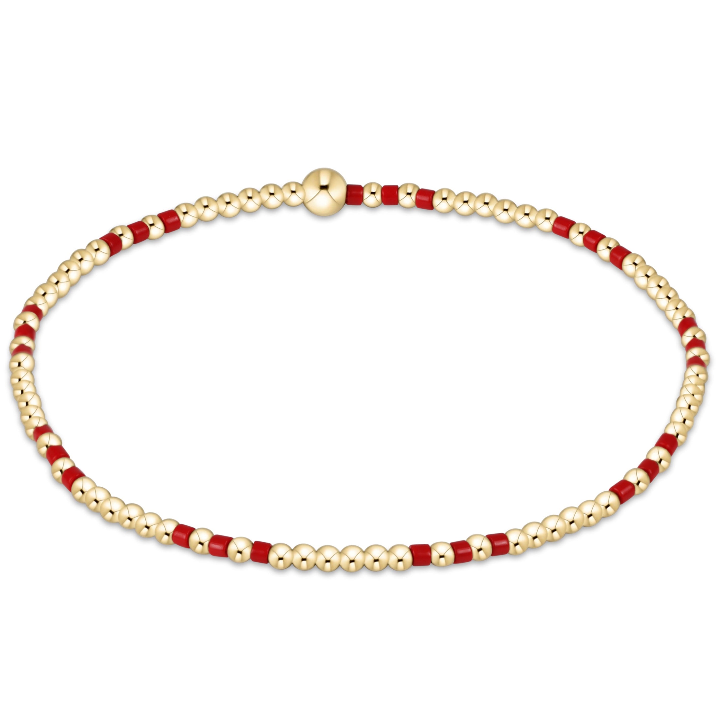enewton Gameday Hope Joy Pattern 2mm Bead Bracelet - Bright Red