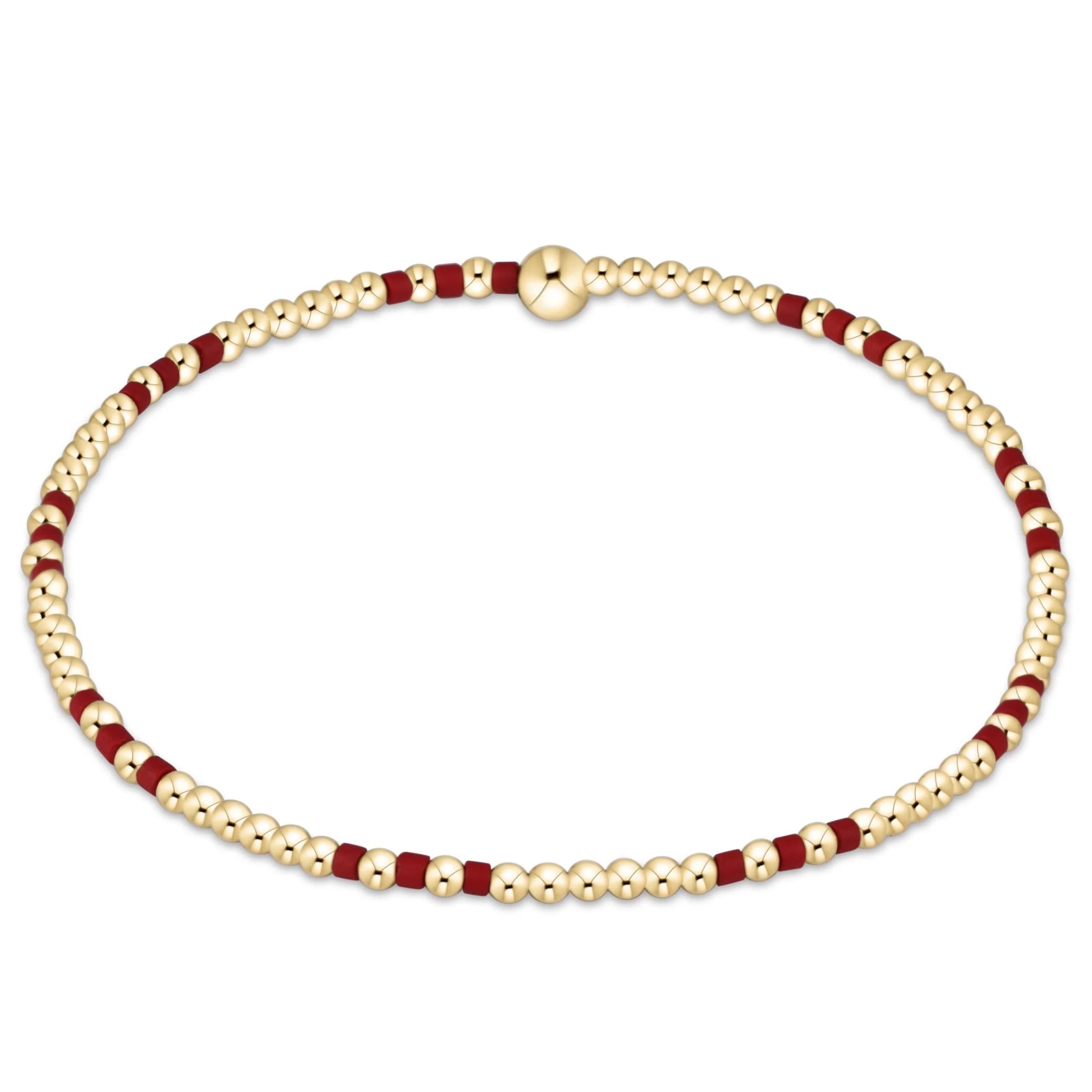 enewton Gameday Hope Joy Pattern 2mm Bead Bracelet - Crimson