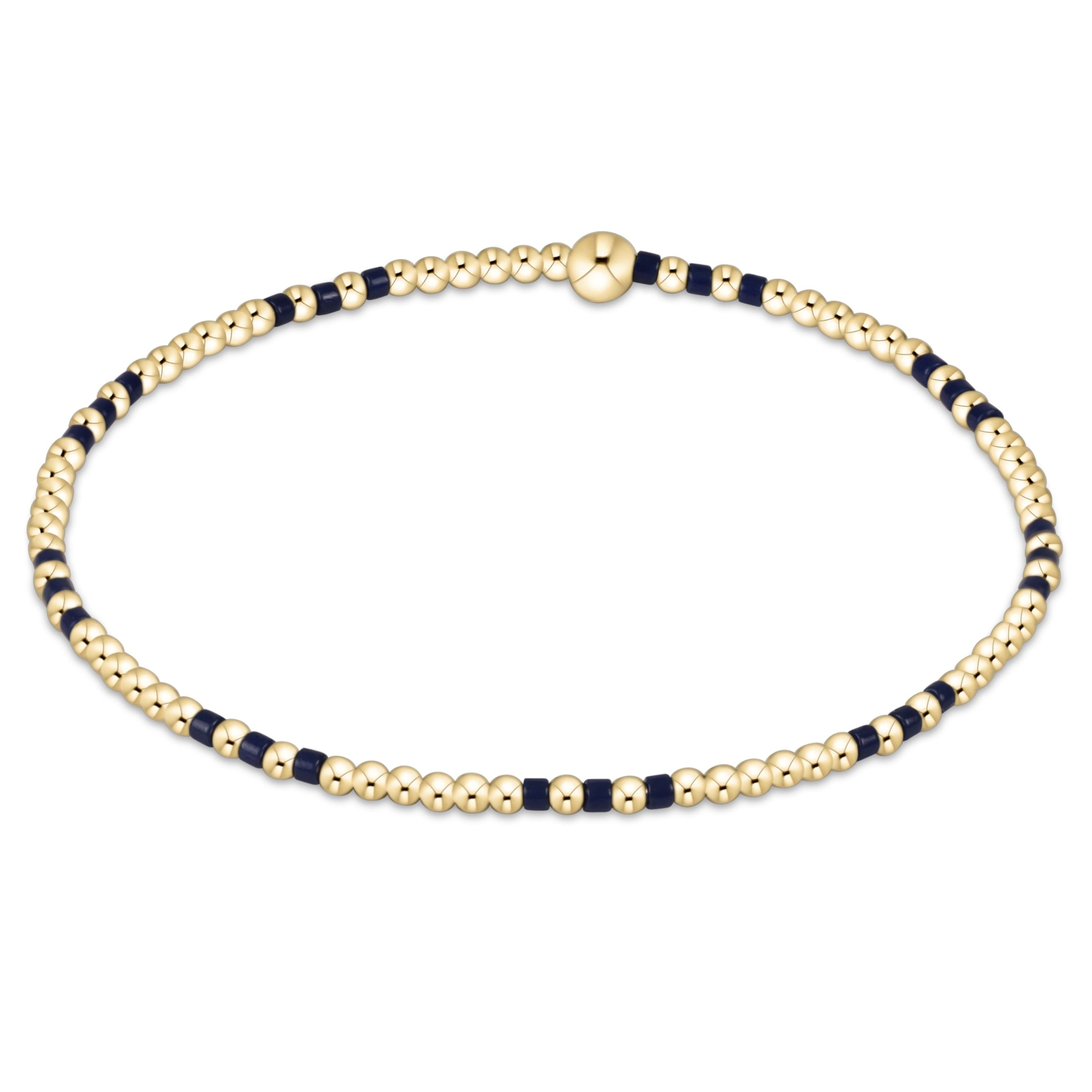 enewton Gameday Hope Joy Pattern 2mm Bead Bracelet - Navy