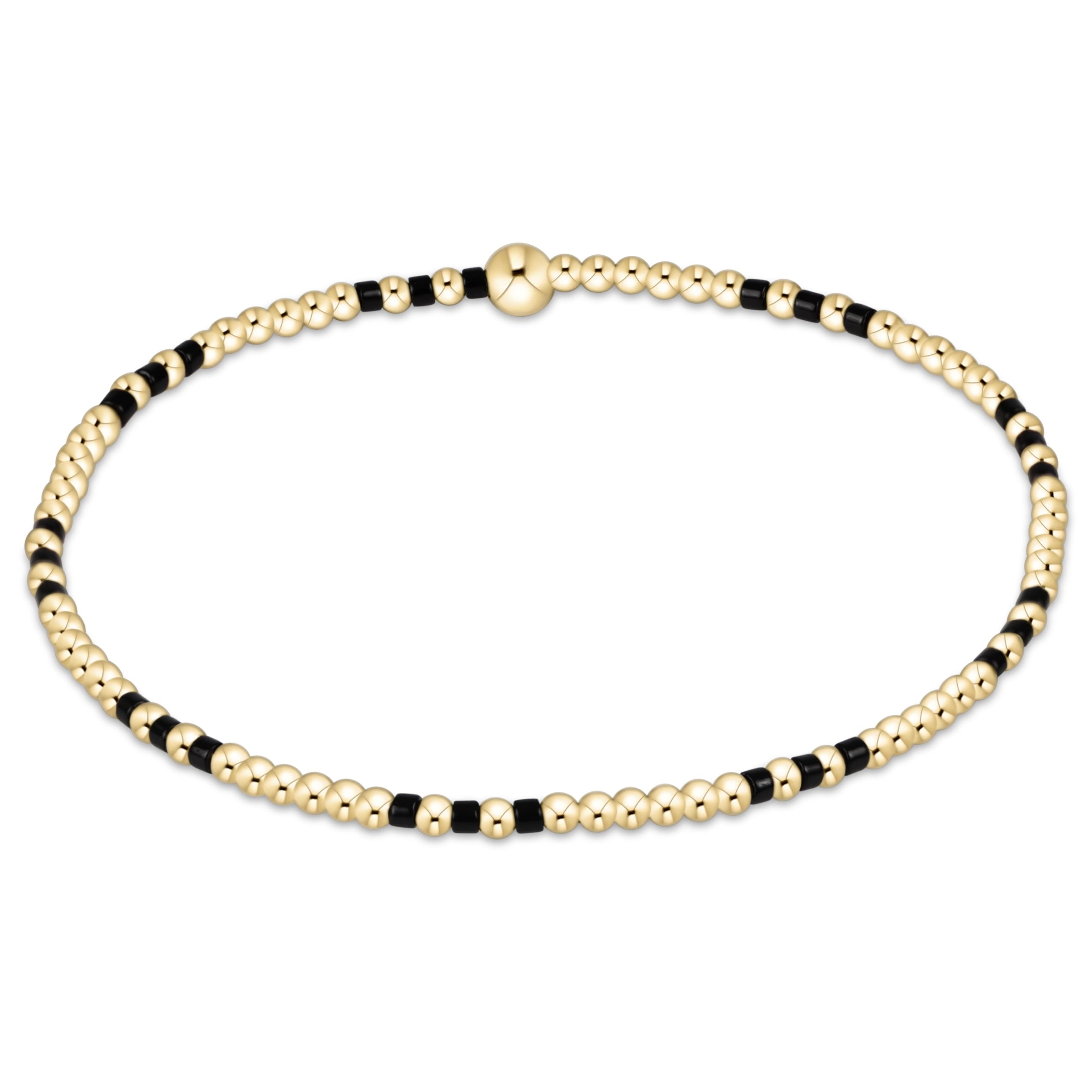 enewton Gameday Hope Joy Pattern 2mm Bead Bracelet - Onyx