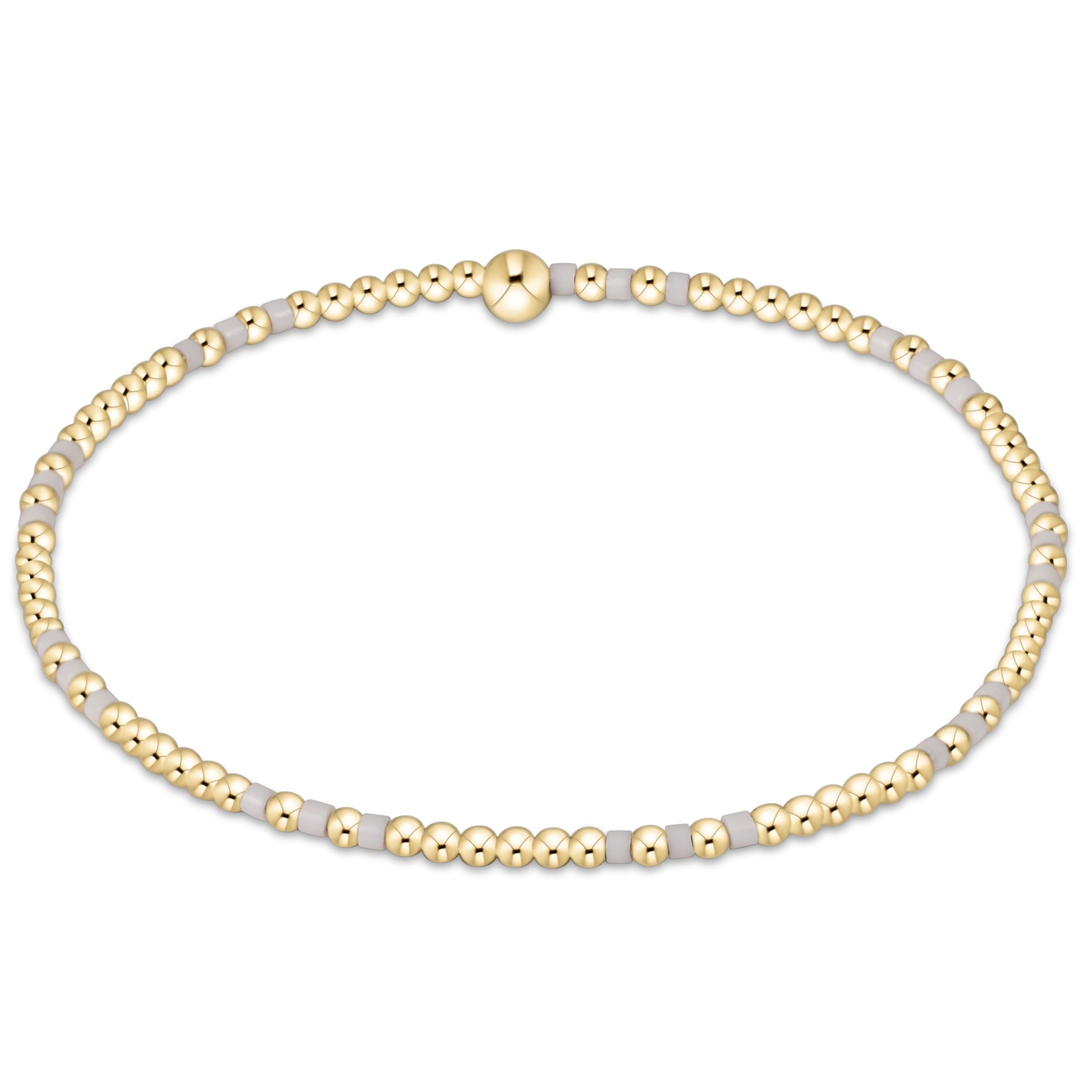 enewton Gameday Hope Joy Pattern 2mm Bead Bracelet - White